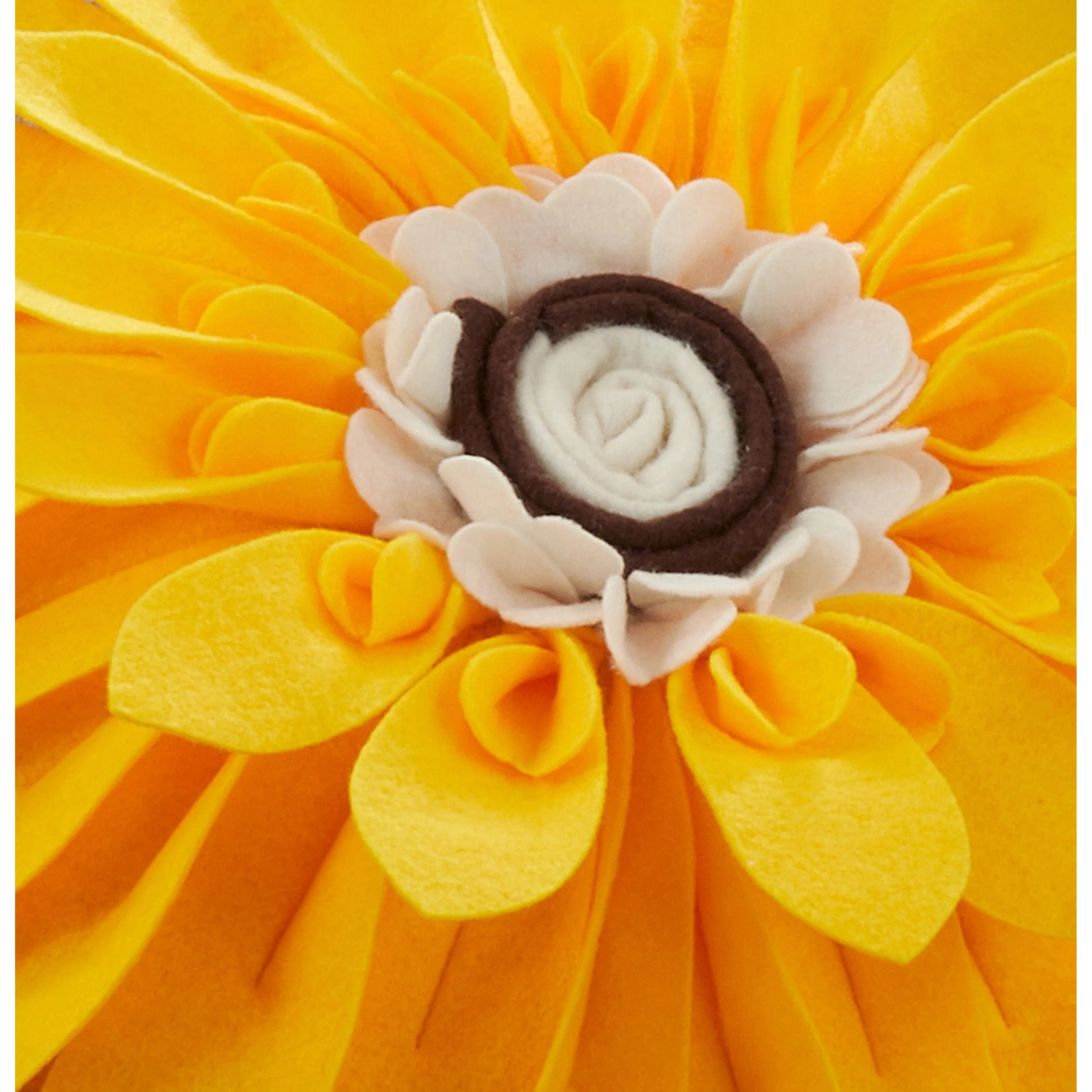 Felt Flower Design Poly-Filled Throw Pillow