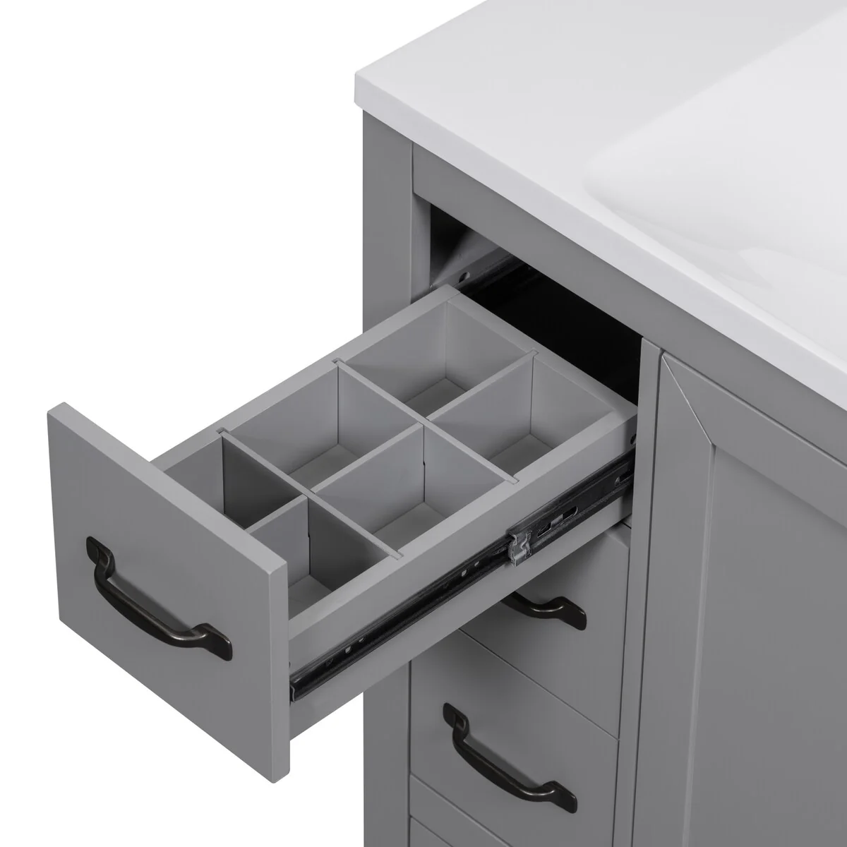Bathroom Vanity Cabinet with Multi-Functional Drawer and Adjustable Shelf