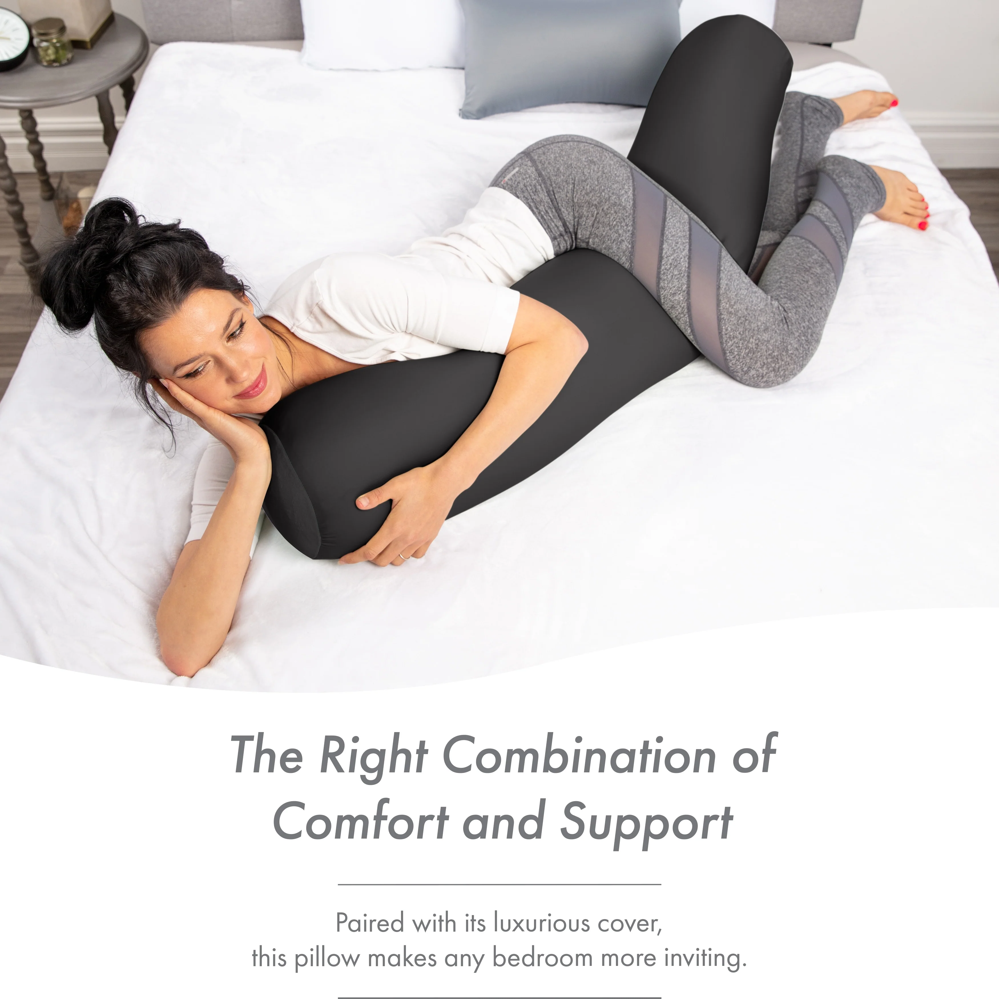 Straight Body Pillow, Premium Microbead,Side Sleeping / Pregnant Women