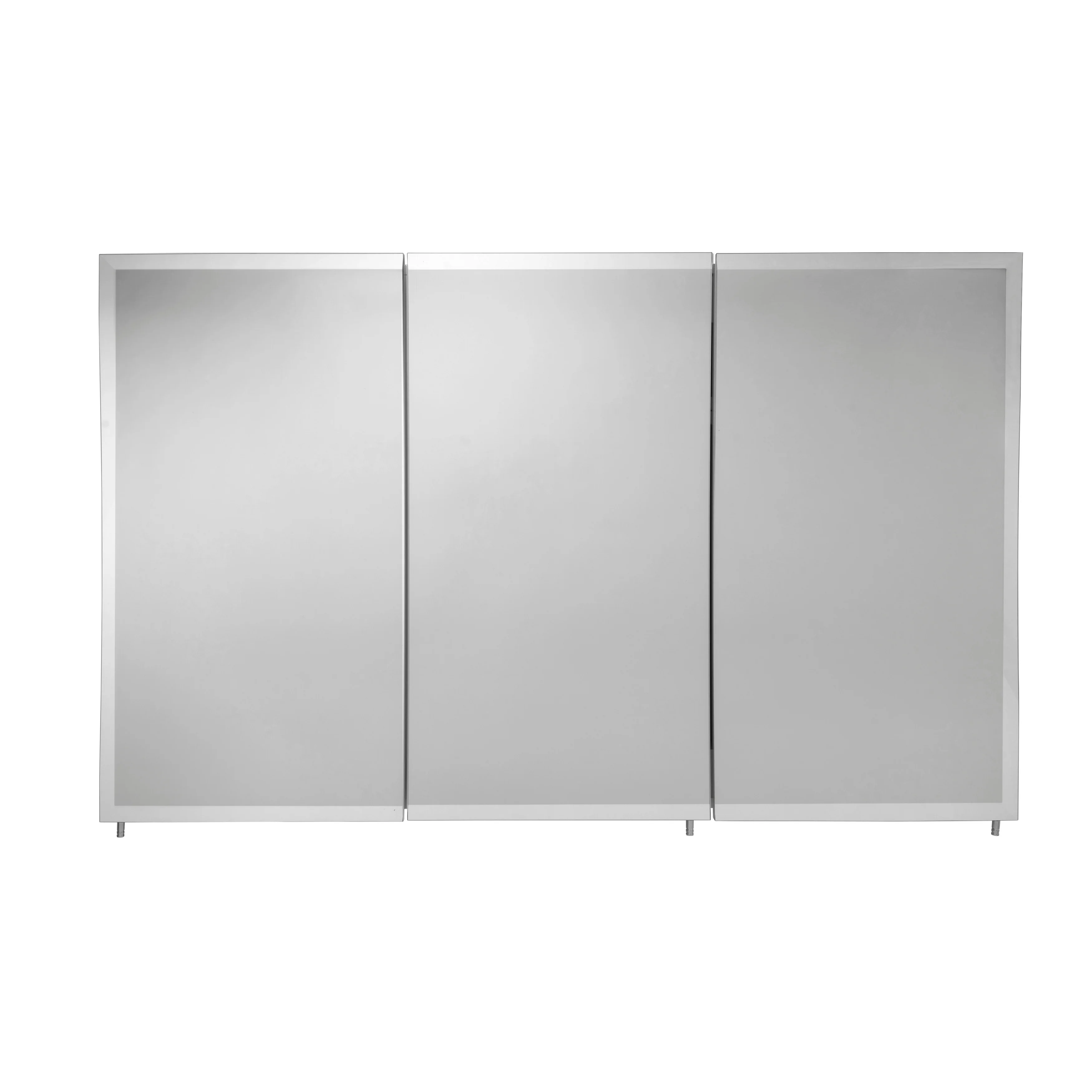 Croydex Potomac Large Modern, Triple Door White Steel, Surface Mount Medicine Cabinet with Mirrors - 30 x48