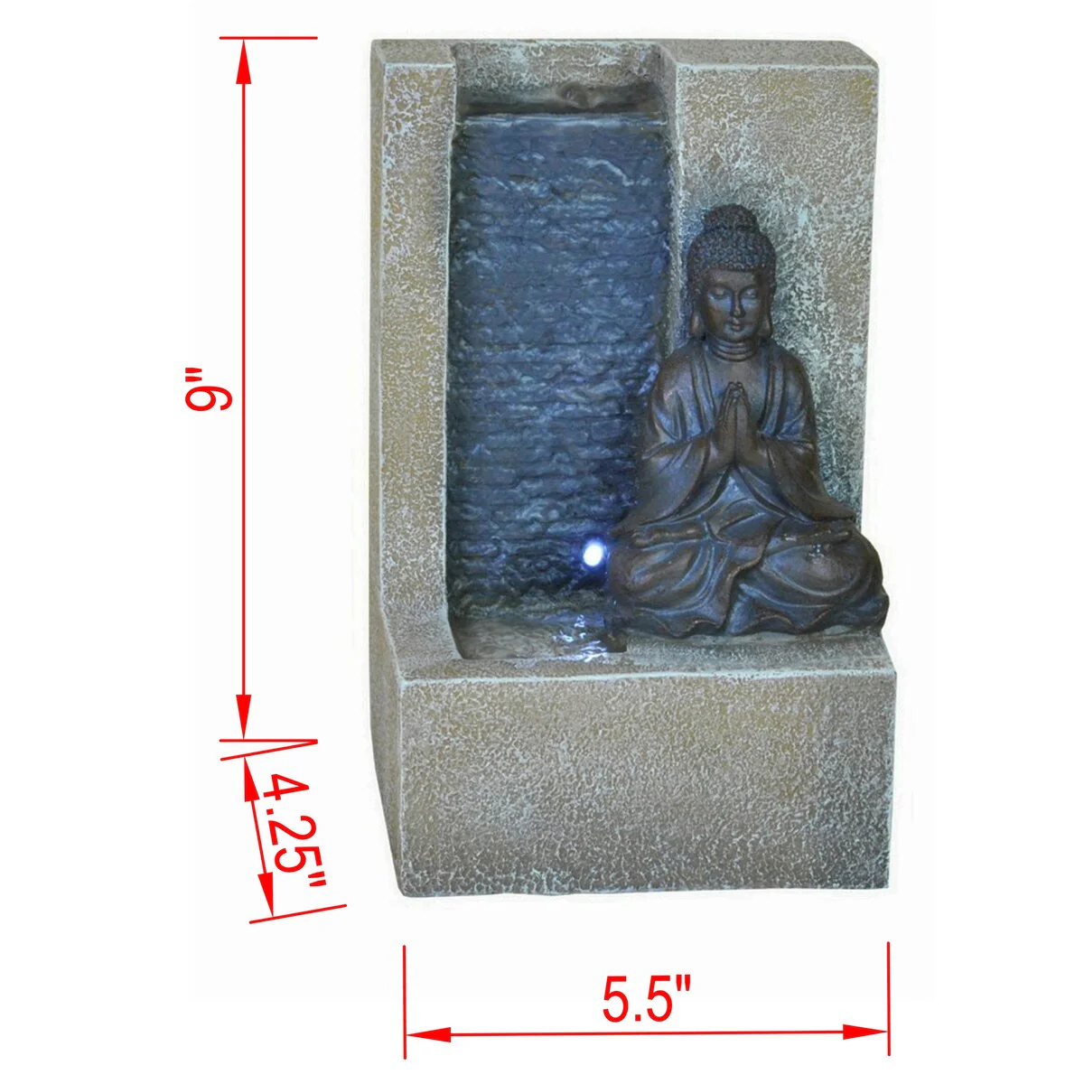 Indoor Buddha Tabletop Fountain with LED Light