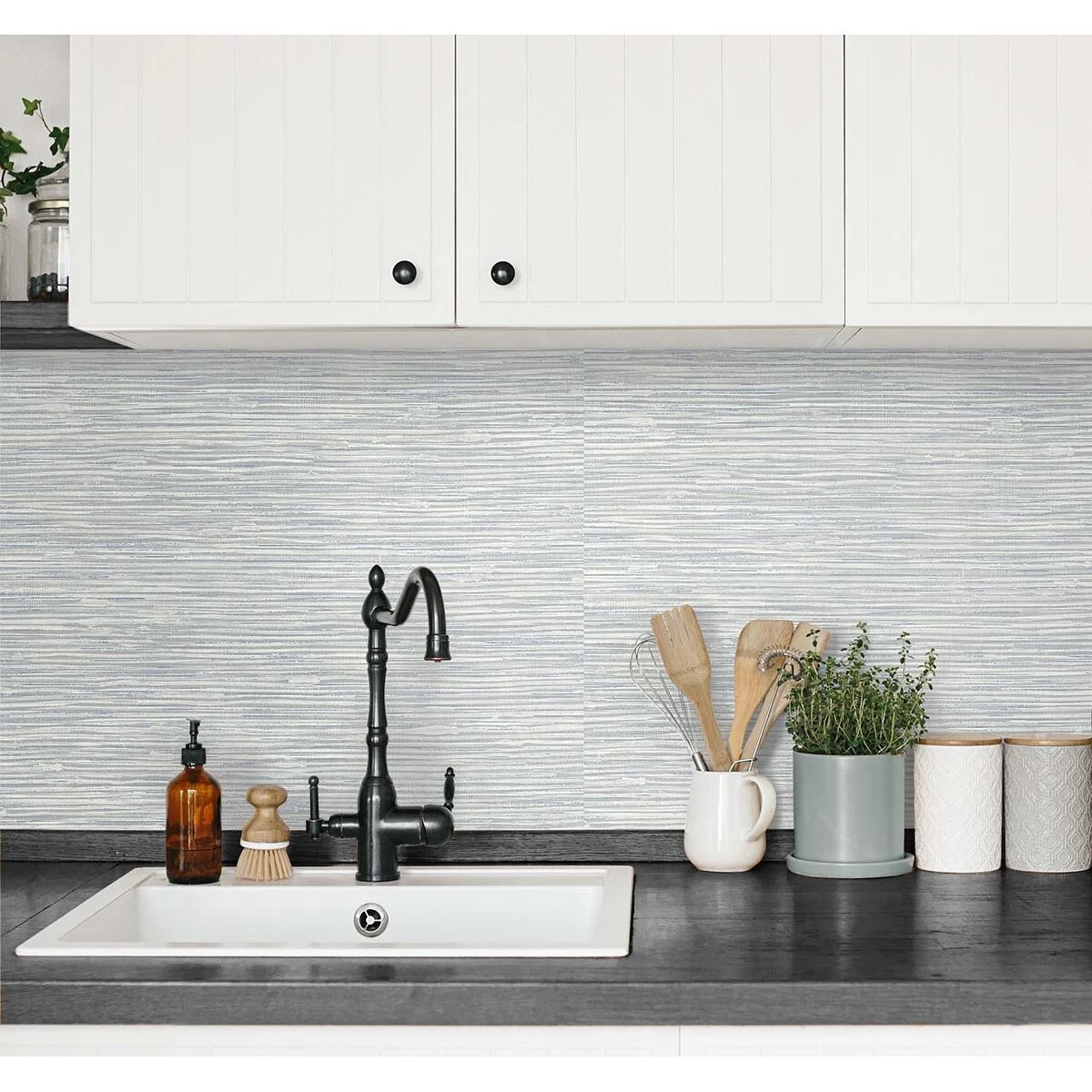 NextWall Cyrus Faux Grasscloth Peel and Stick Wallpaper