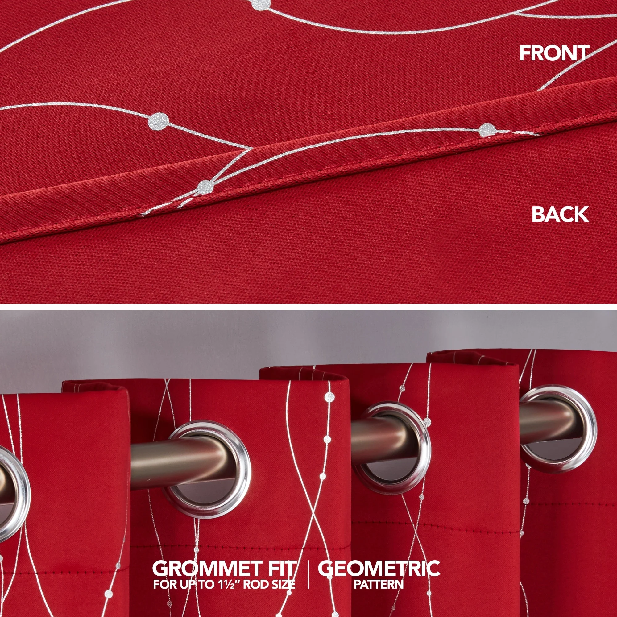 Deconovo Wave Line with Dots 52 Width Curtains Pair(2 Panel)