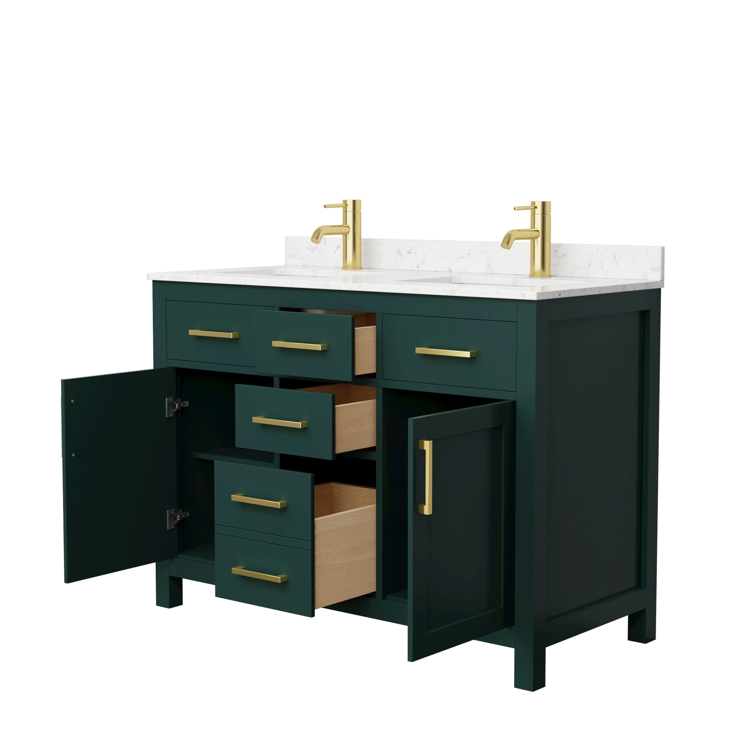 Beckett 48 Inch Double Vanity, Cultured Marble Top