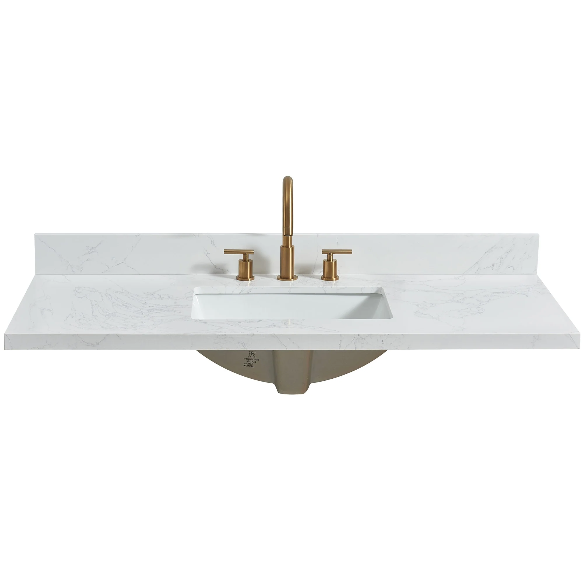 Jaen Composite Stone Vanity Top with White Rectangular Sink