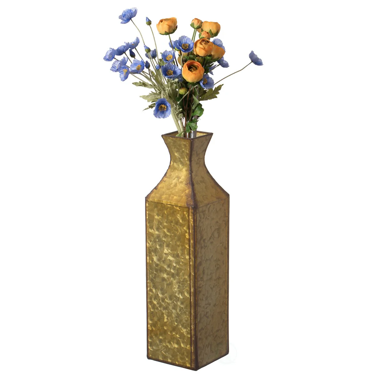 Decorative Antique Style Metal Bottle Shape Gold Floor Vase for Entryway, Living Room, Dining Room, Home Decor, Centerpiece