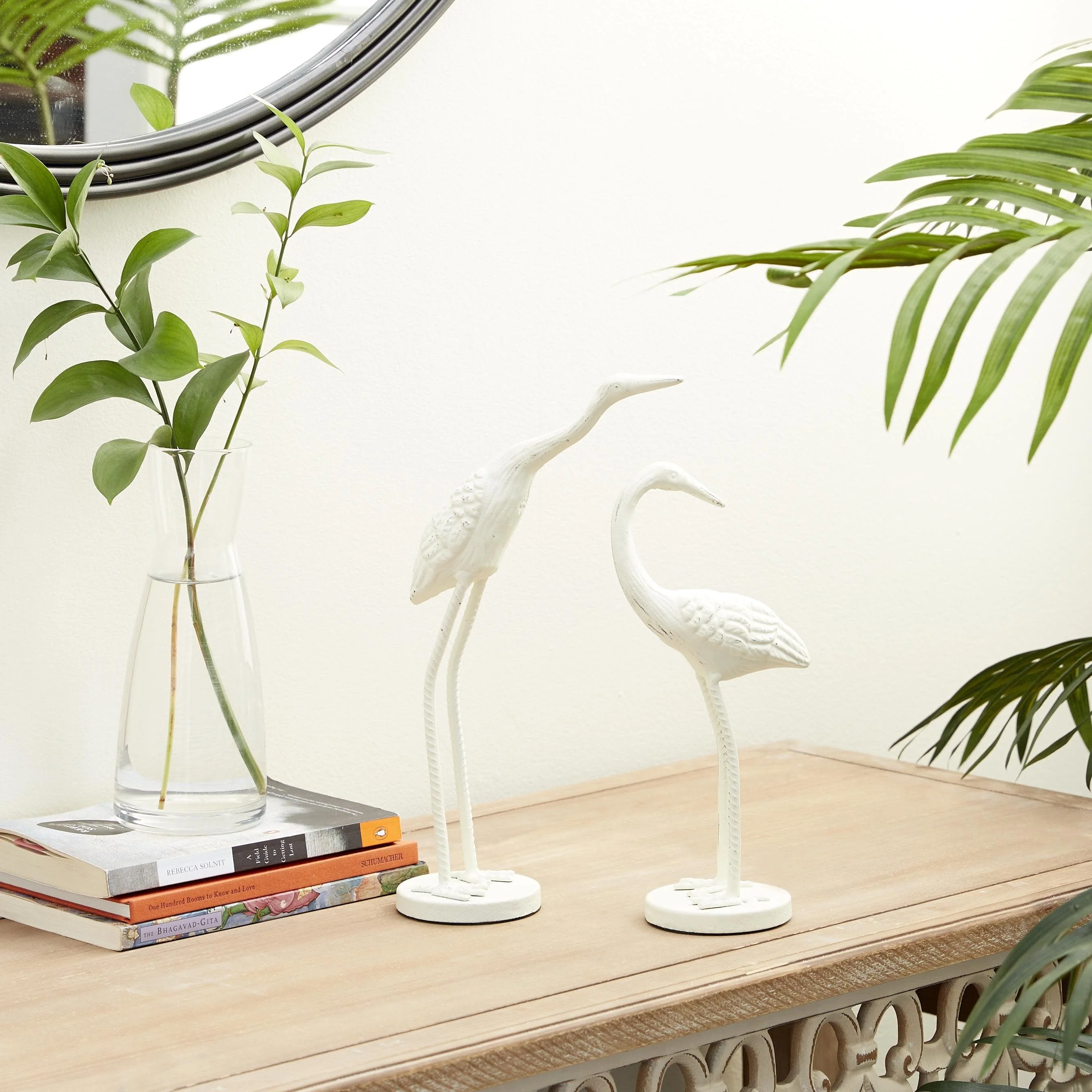 Metal Bird Decorative Sculpture - Set of 2 White - Roche River Decor