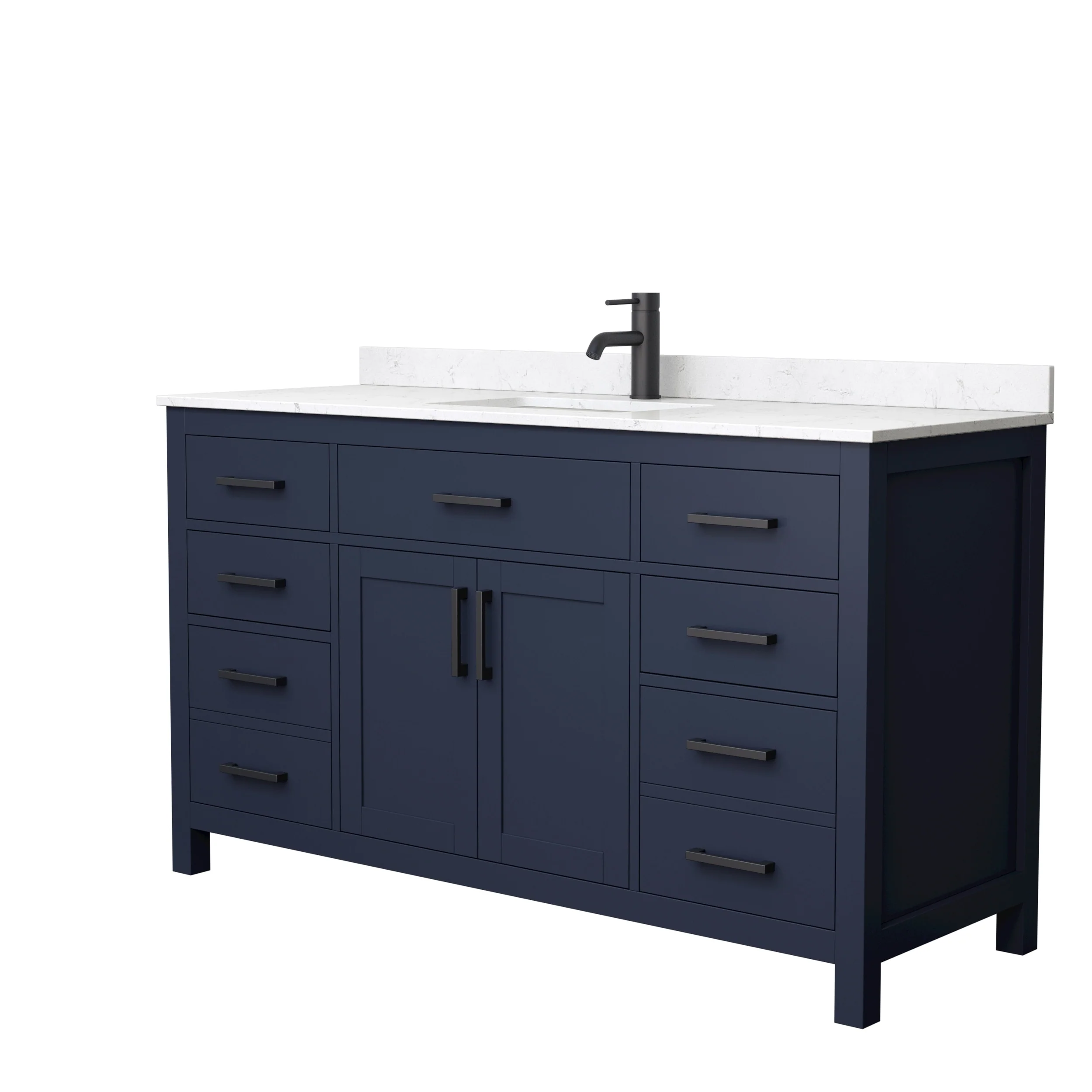 Beckett 60 Inch Single Vanity, Cultured Marble Top