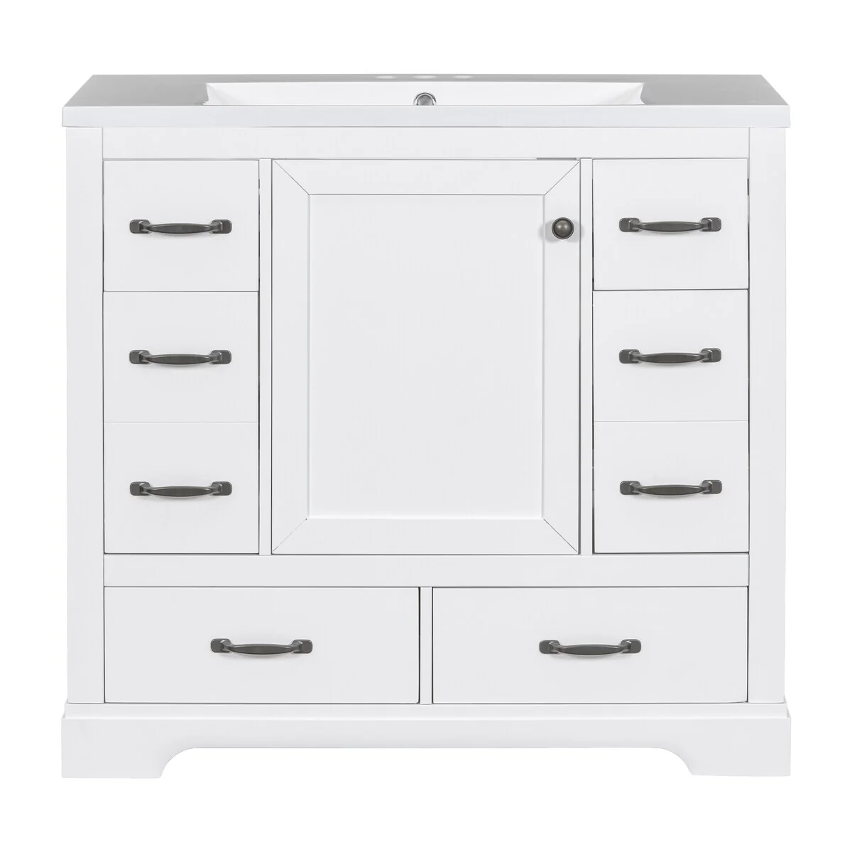 Bathroom Vanity Cabinet with Multi-Functional Drawer and Adjustable Shelf