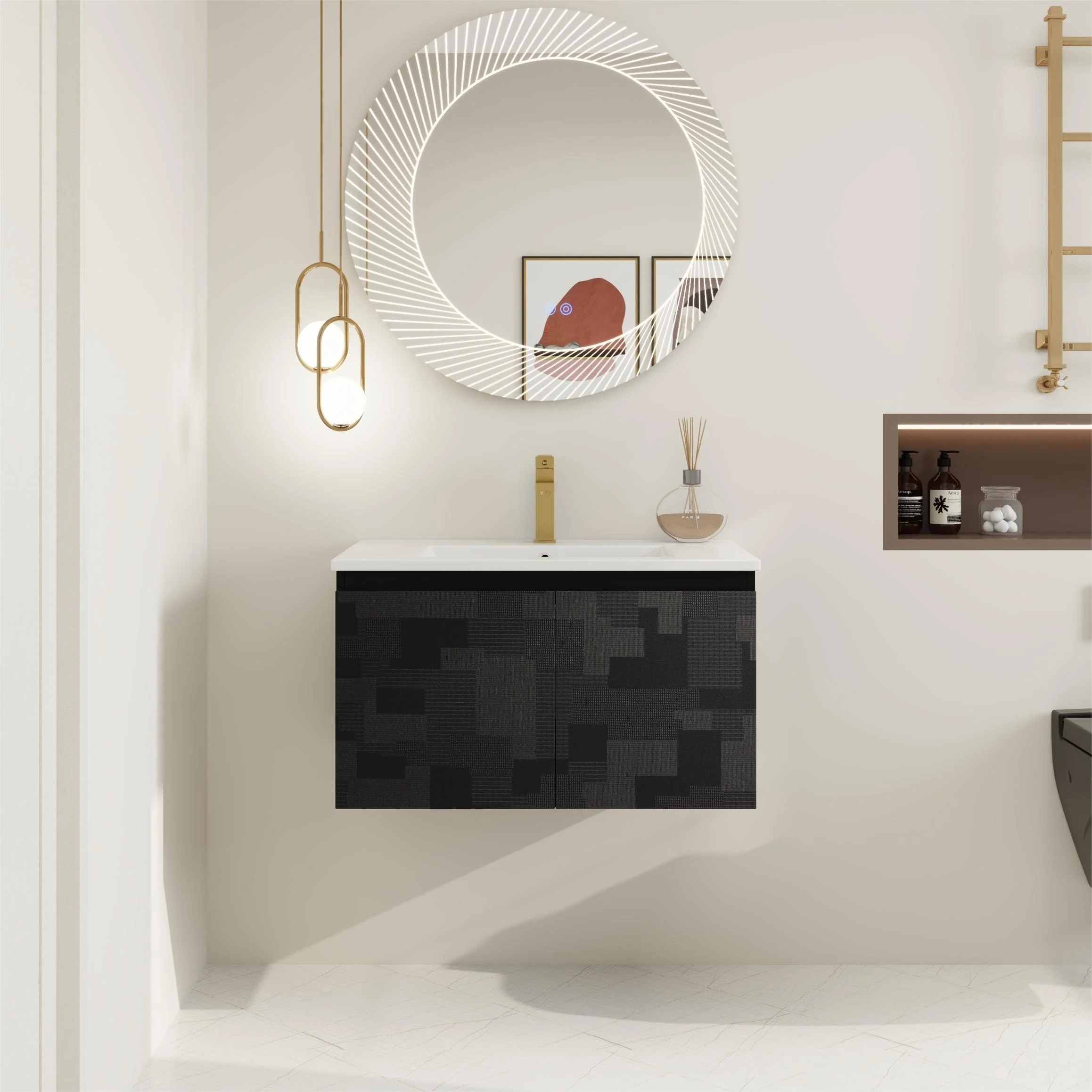 BNK 24/30/48 Inch Double Sink Bathroom Vanity with Soft Close Door