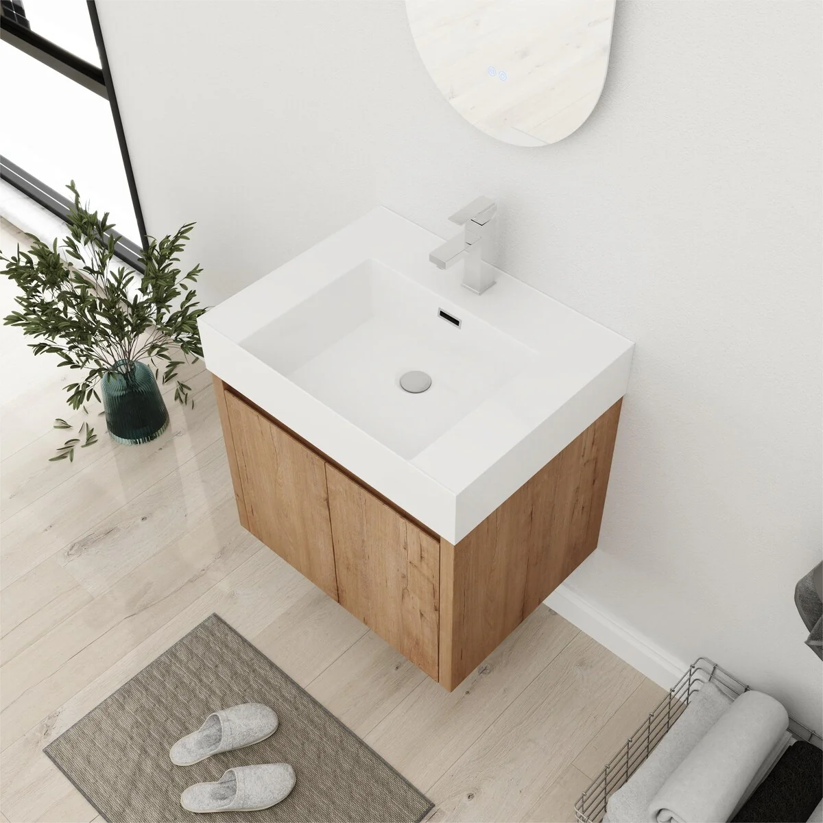 Bathroom Vanity With Sink In 24/30/36 Inch, Floating Bathroom Vanity with Soft Close Door