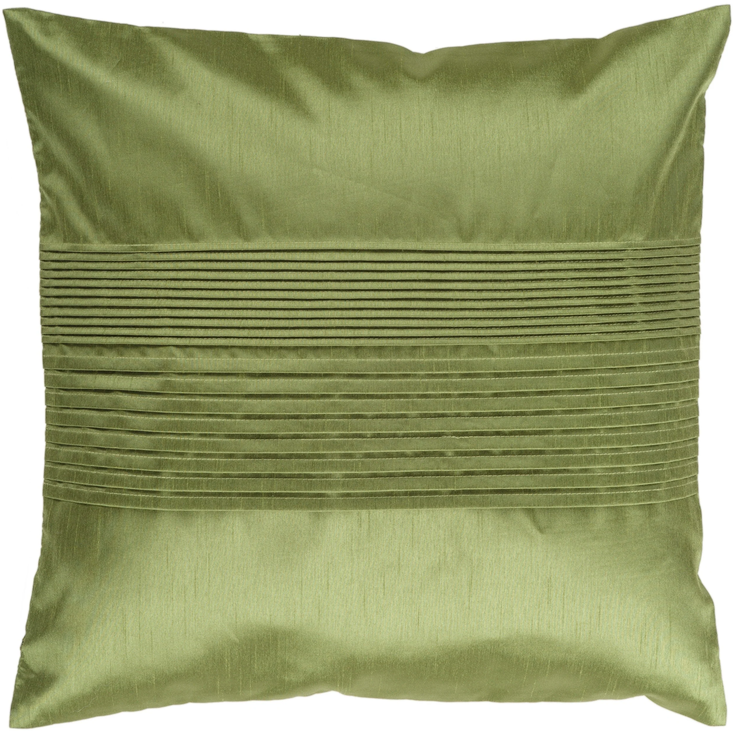 Livabliss Hind Decorative 18-inch Shiny Square Pleated Throw Pillow