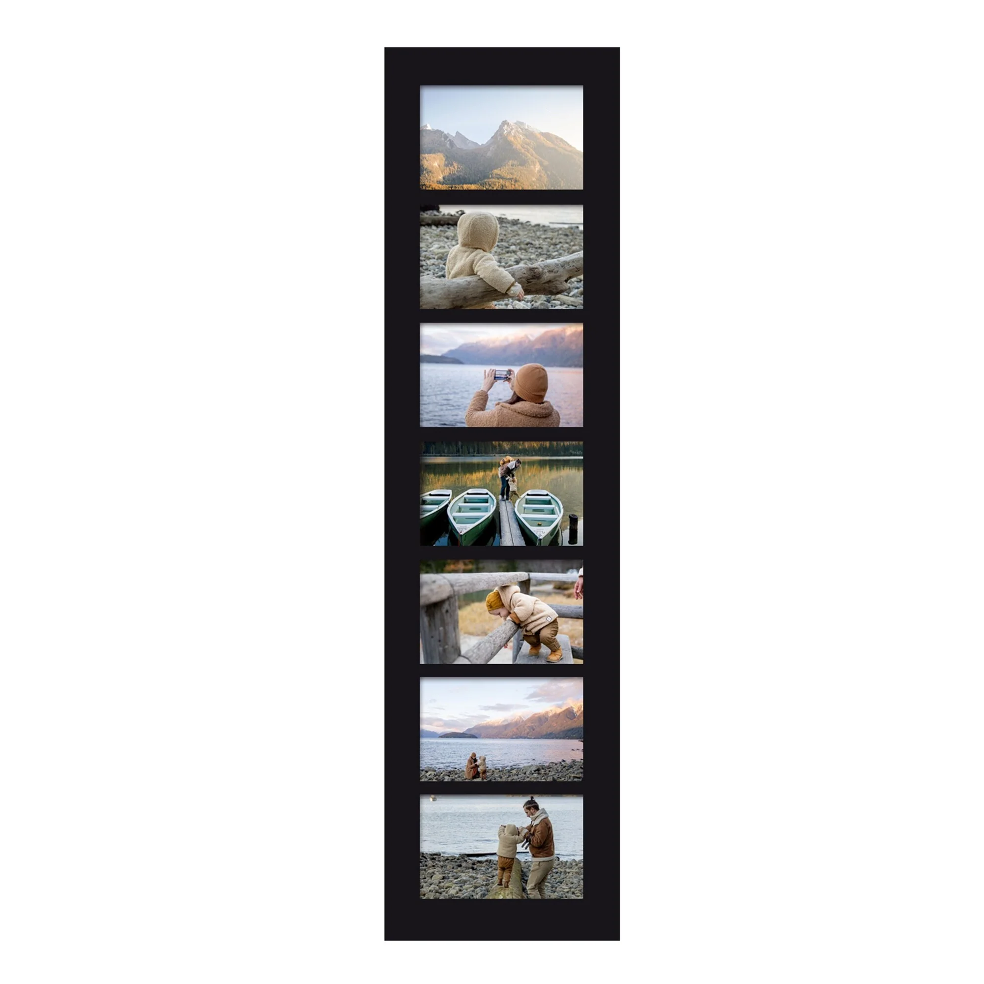 Adeco Black Wood Hanging Divided 4 x 6-inch Photo Frame