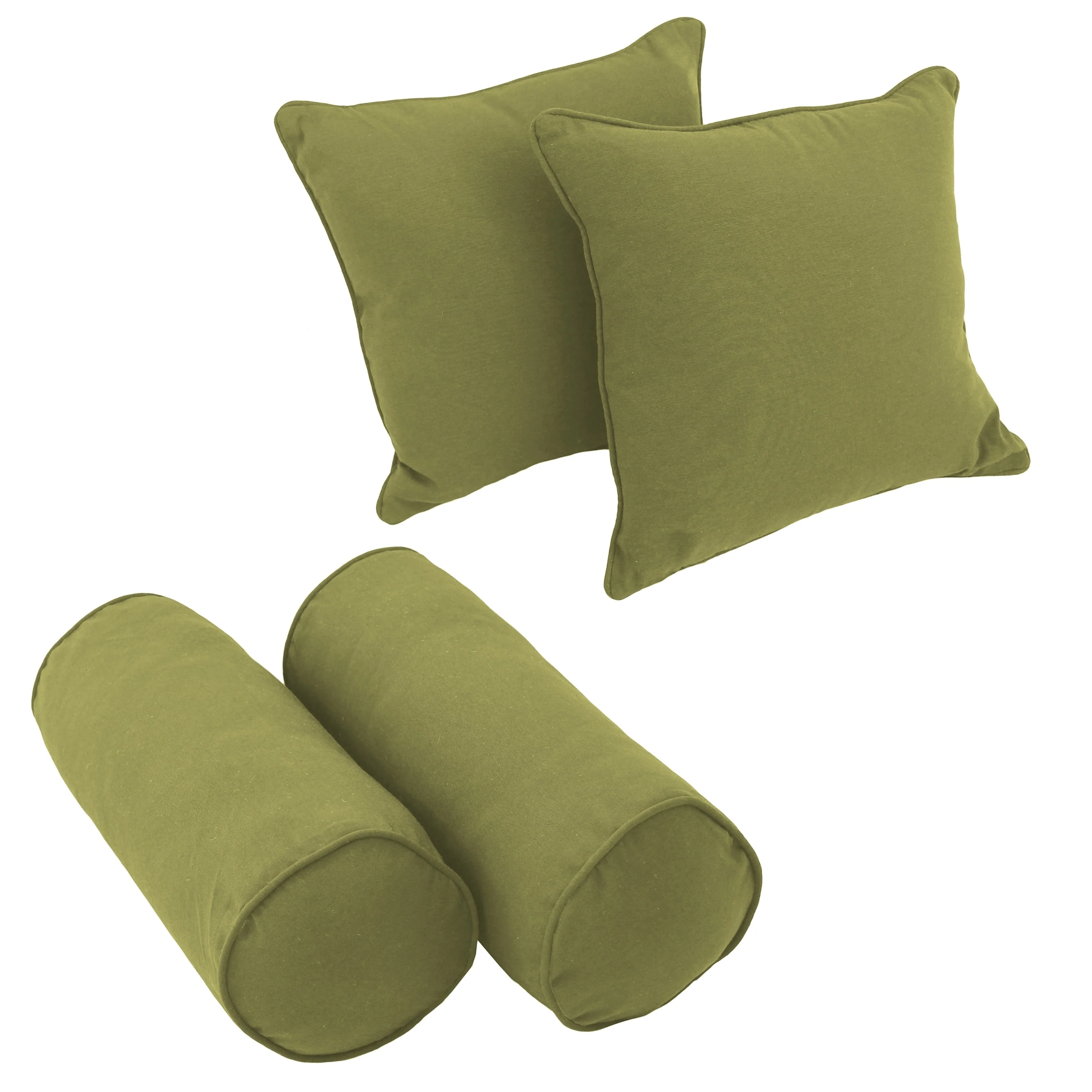 Twill 4-Piece Bolster/Throw Pillow Set