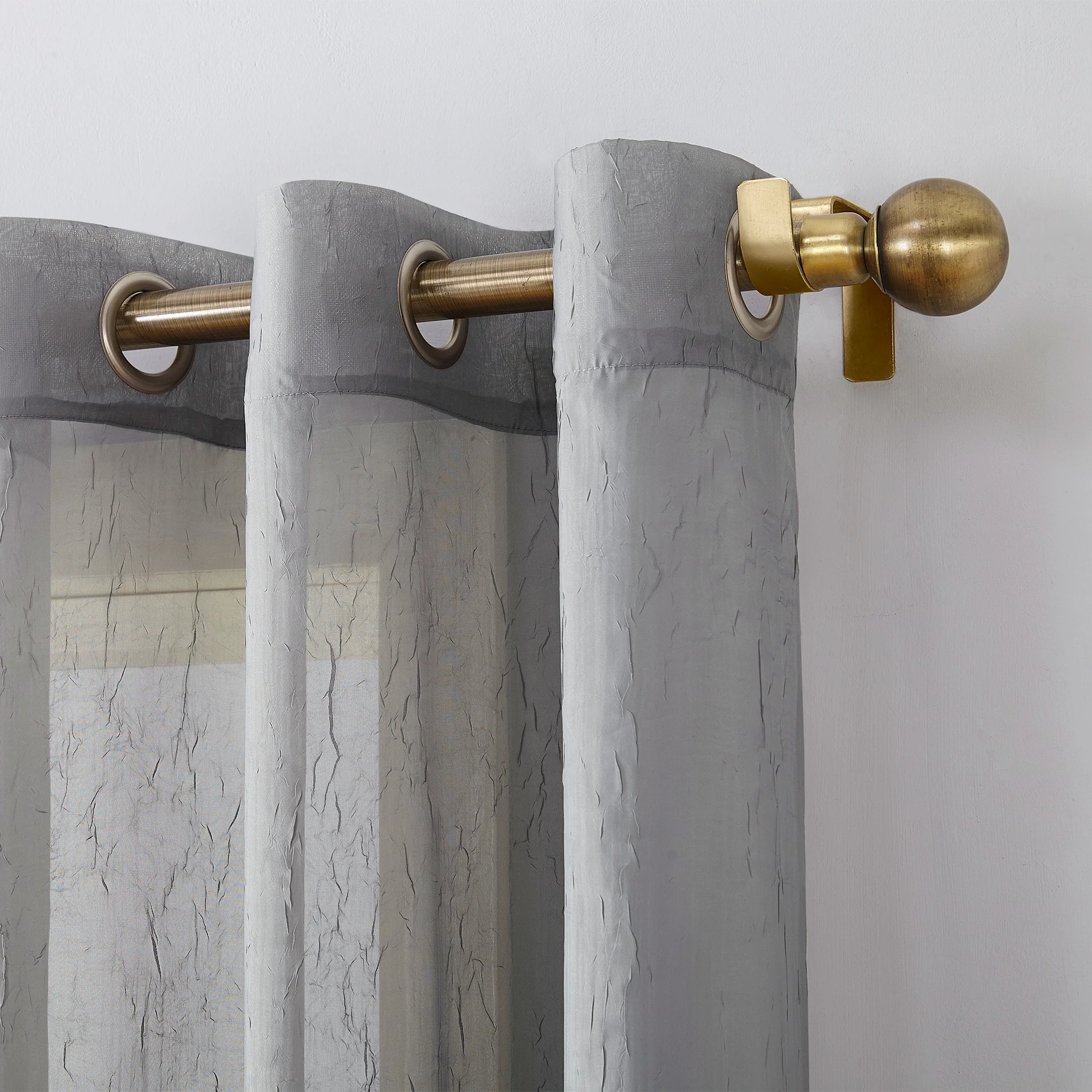 No. 918 Erica Crushed Voile Sheer Grommet Curtain Panel, Single Panel