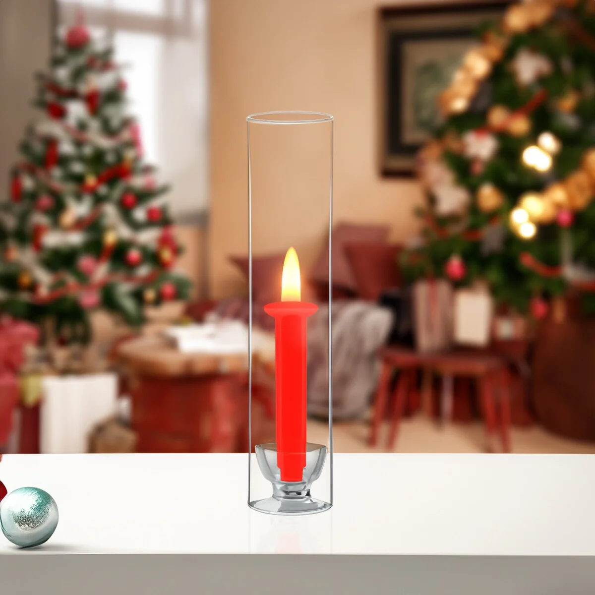 Clear Glass Cylinder Hurricane Chimney Tube, Candle Cover - 1 Piece