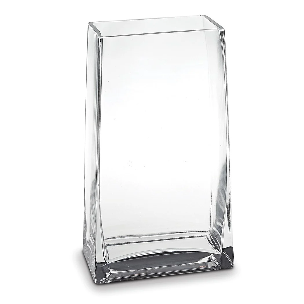 Curata Handcrafted Lead-Free Crystal 9 Inch Rectangle Vase