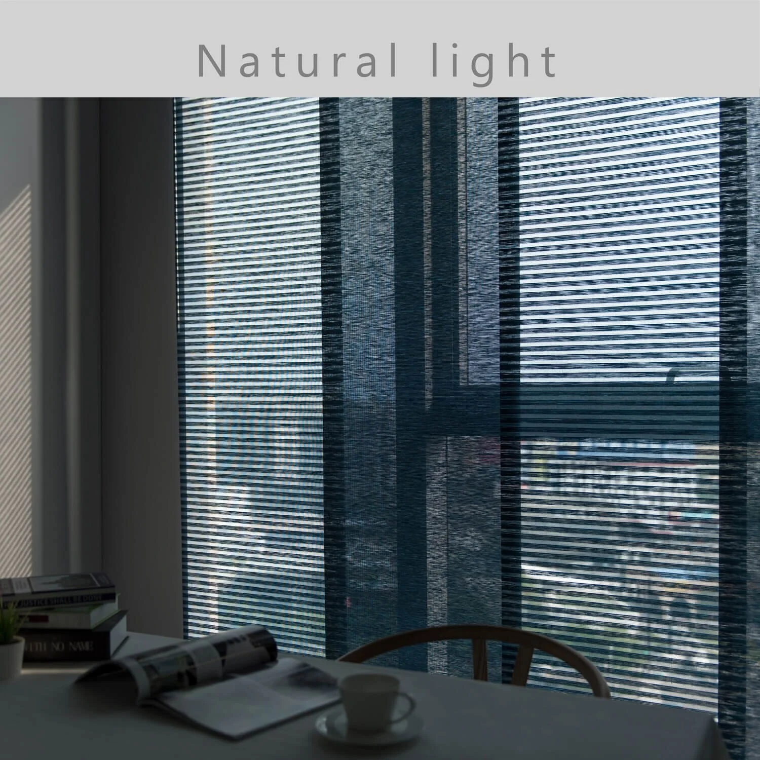 GoDear Design Natural Woven Adjustable Sliding Panel Track Blinds, Vertical Blinds, Cosmos Series, 45.8