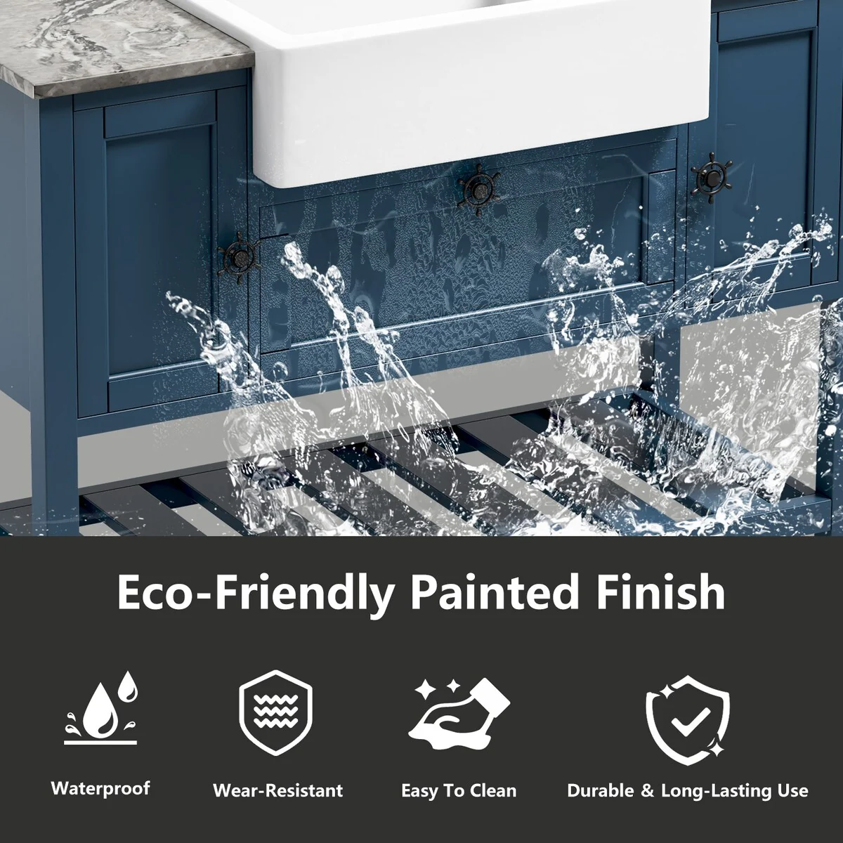 48 in.W x 20 in.D x 33.60 in.H Solid Wood Bathroom Vanities Without Tops