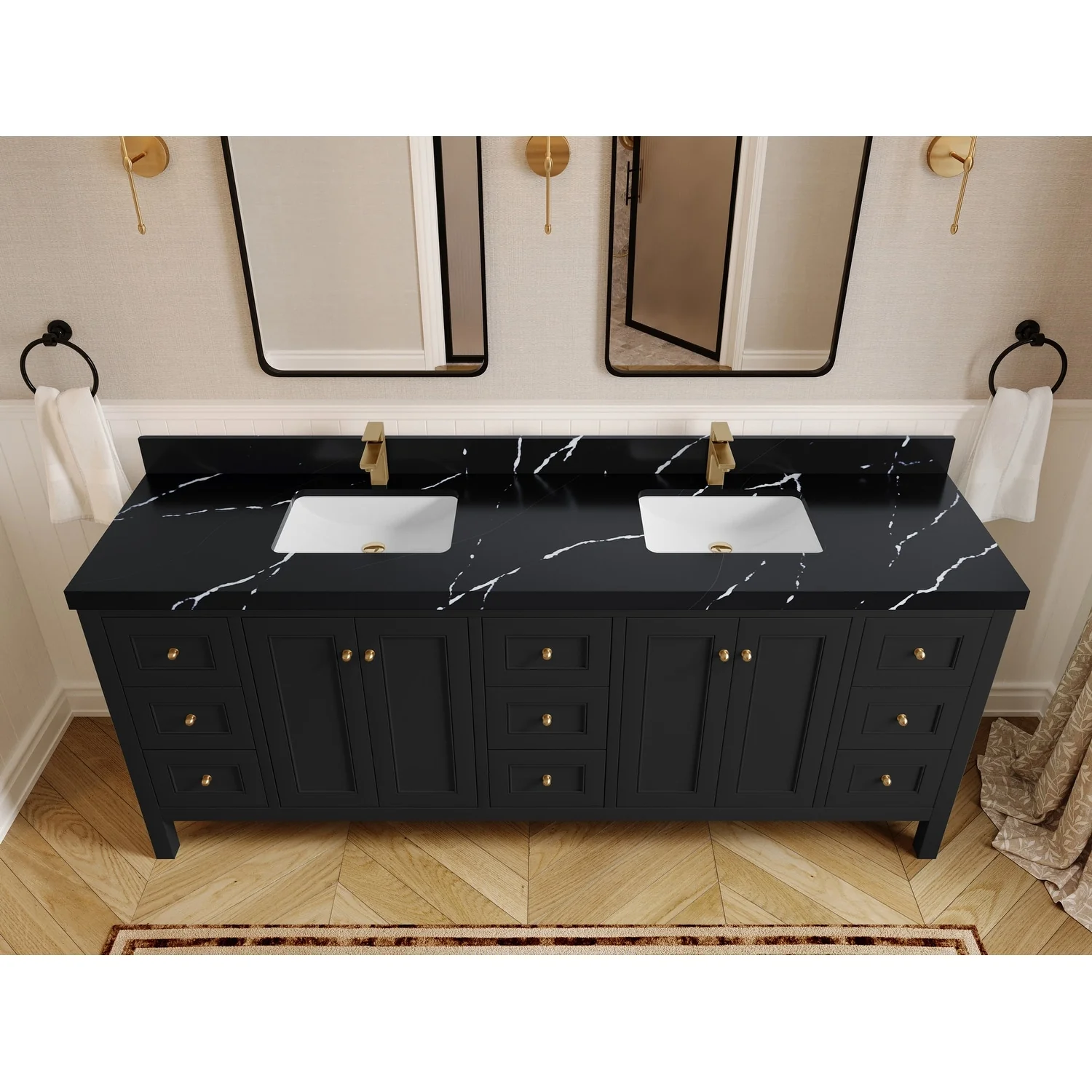 Willow Collections 84 in. W x 22 in. D Nashville Double Bowl Sink Bathroom Vanity with Countertop