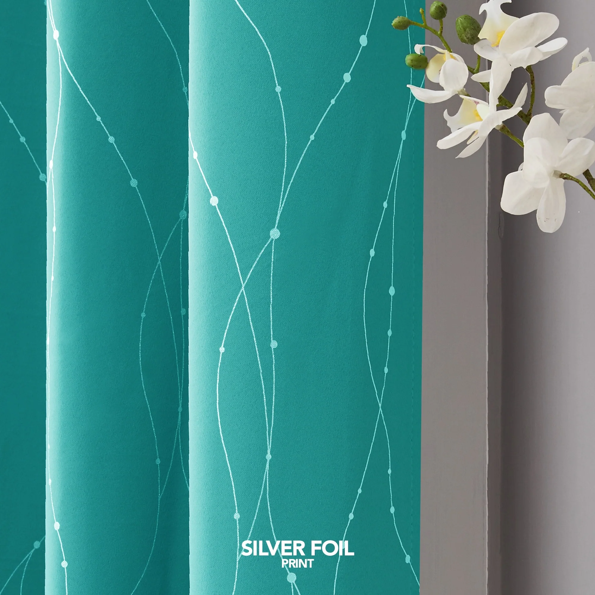 Deconovo Wave Line with Dots 52 Width Curtains Pair(2 Panel)