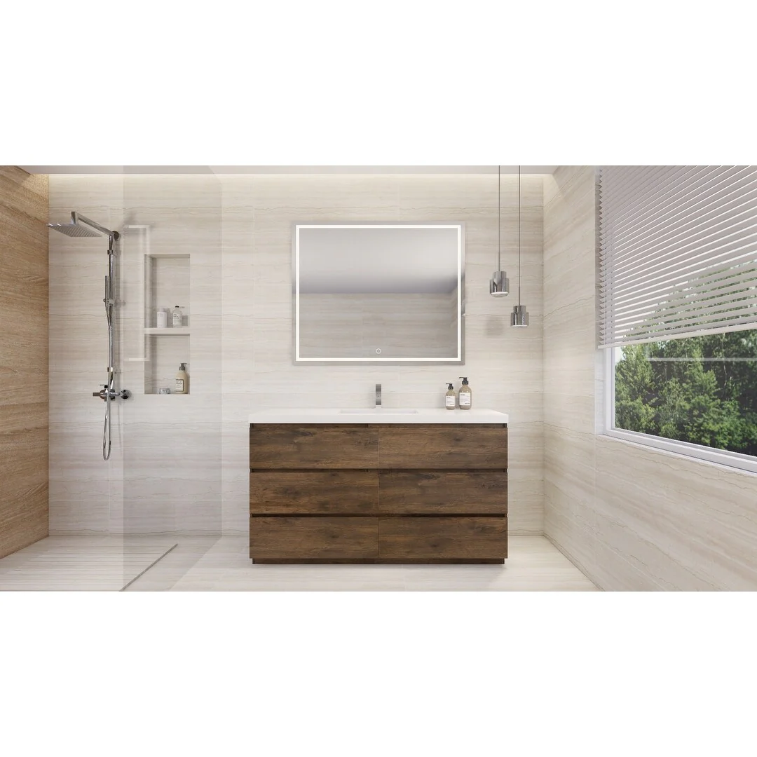 Aron 60'' Freestanding Vanity with Single Reinforced Acrylic Sink