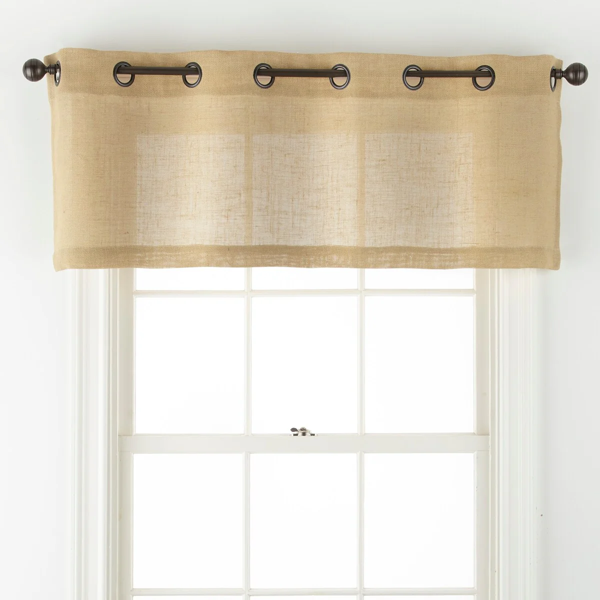 Embry Grommet Top Burlap Curtain Valance - 54