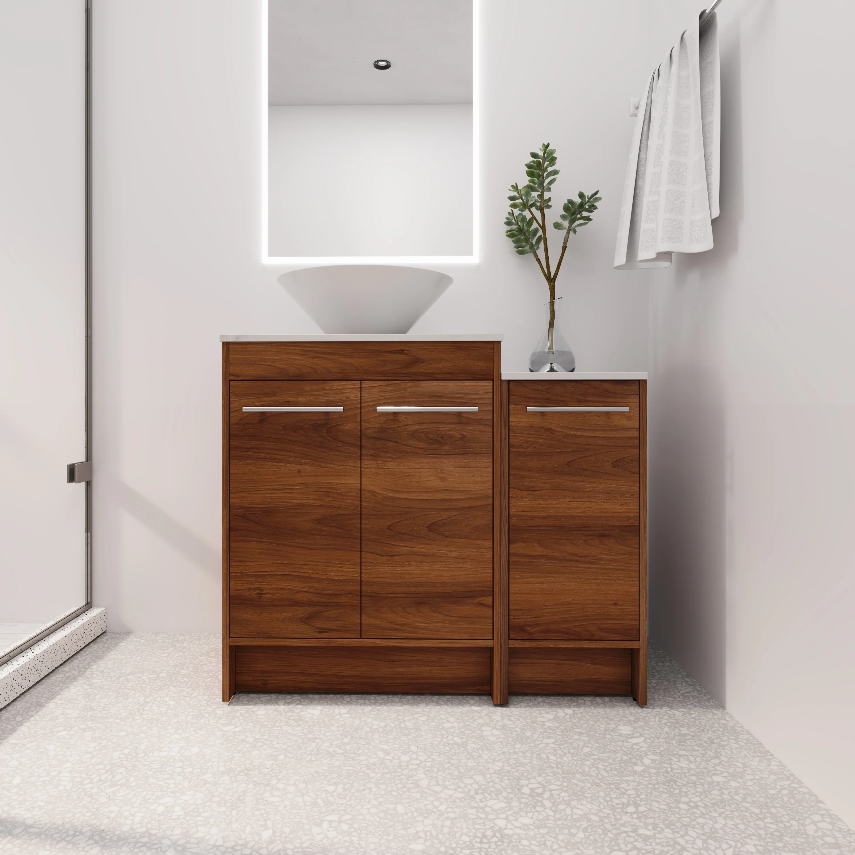 BNK 24/36/48/60 Inch Bathroom Vanity with Sink, Freestanding Bathroom Vanity with Soft Close Doors and Adjustable Shelf