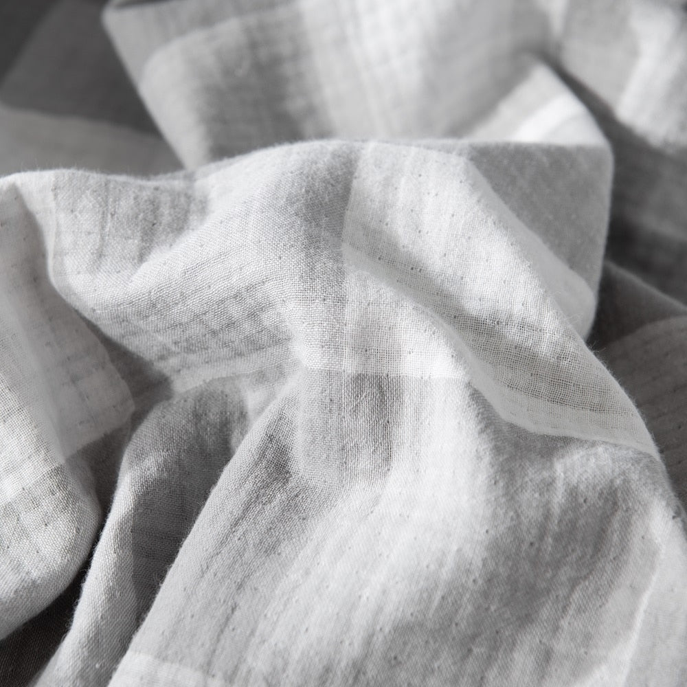 WHOLINENS Cotton Four Layers Muslin Gauze Picnic Throw Blanket Reversible