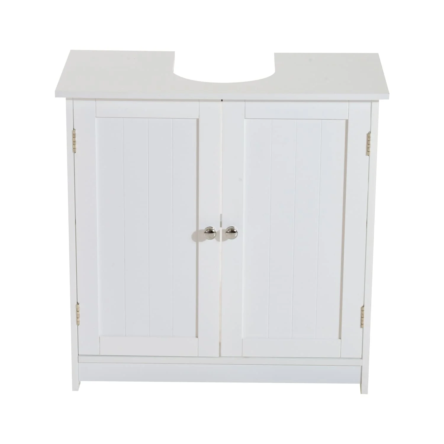 HOMCOM Under Sink Bathroom Cabinet with 2 Doors and Shelf, Pedestal Sink Bathroom Vanity Cabinet