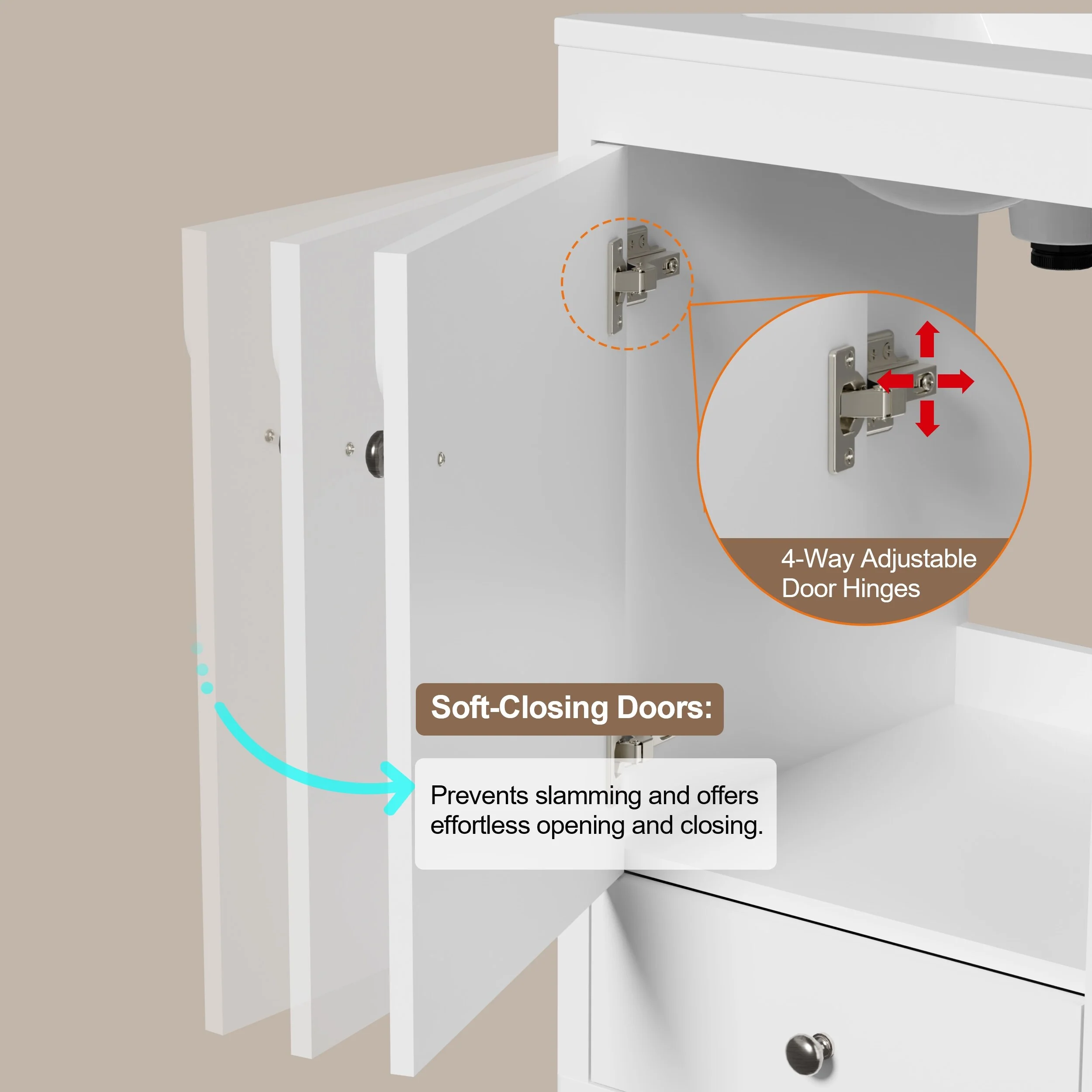 Lace Trim Freestanding Bathroom Vanity Set - Perfect for Bathrooms