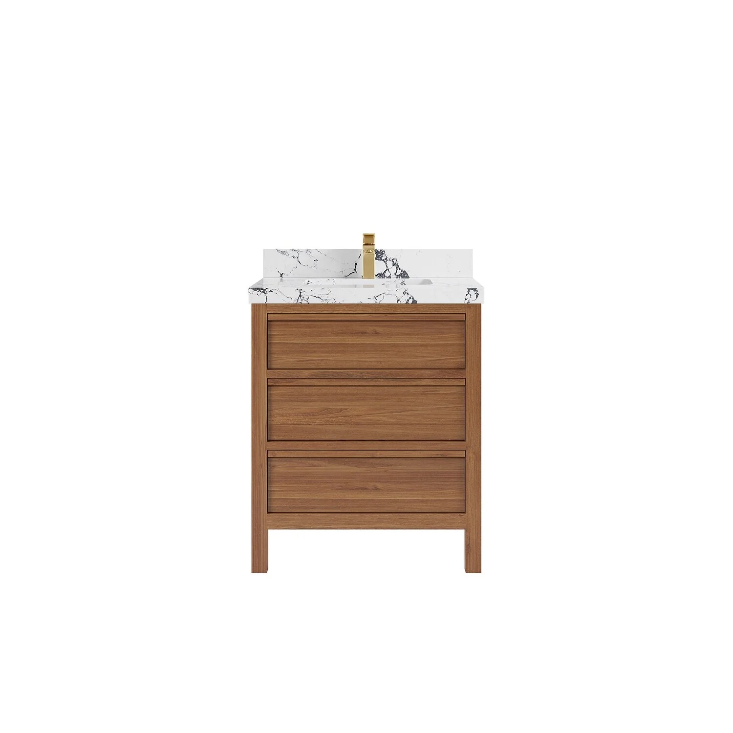 Willow Collections 30 in. W x 22 in. D Elizabeth Solid Teak Wodd Single Sink Bathroom Vanity with Countertop