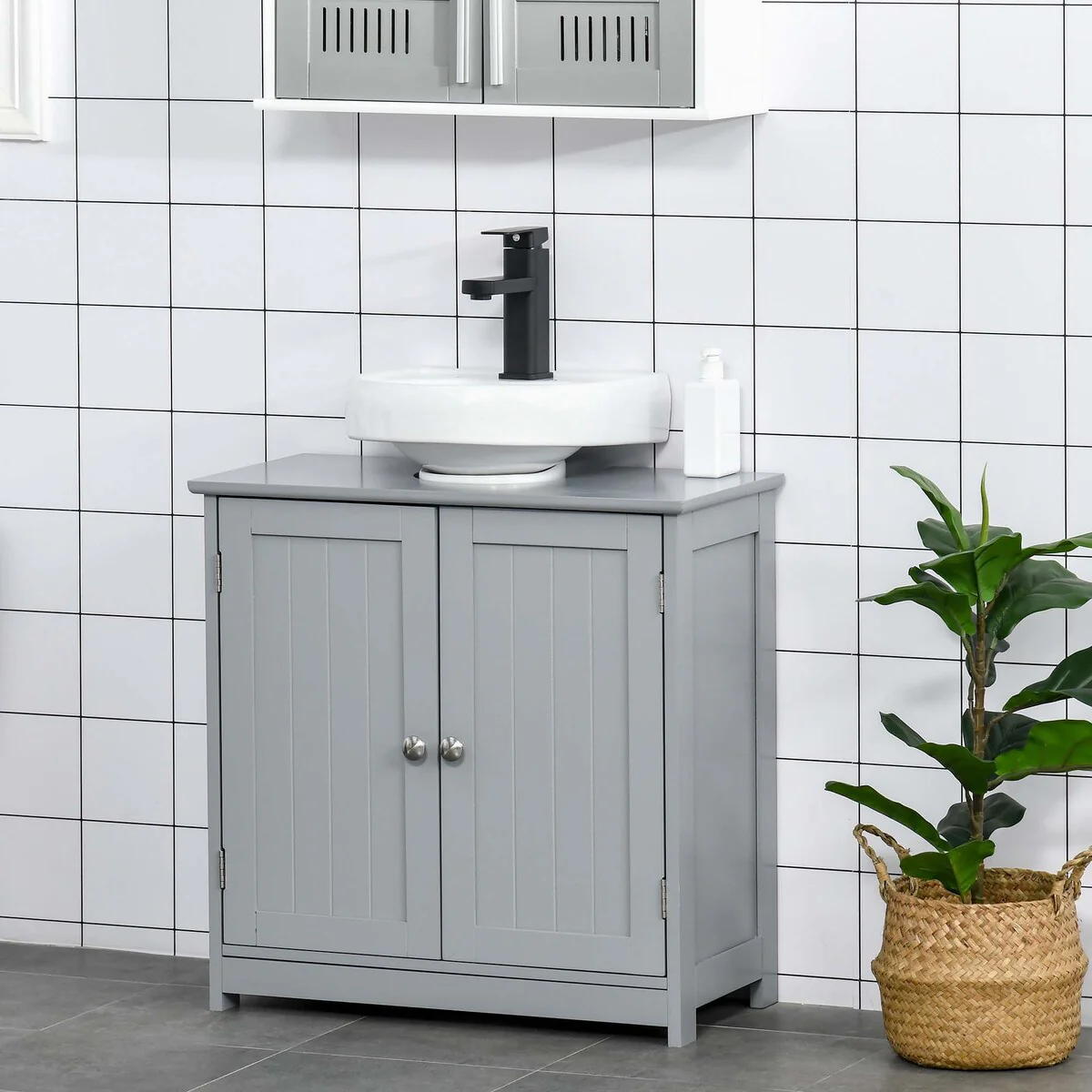 Under Sink Bathroom Cabinet with Adjustable Internal Shelf