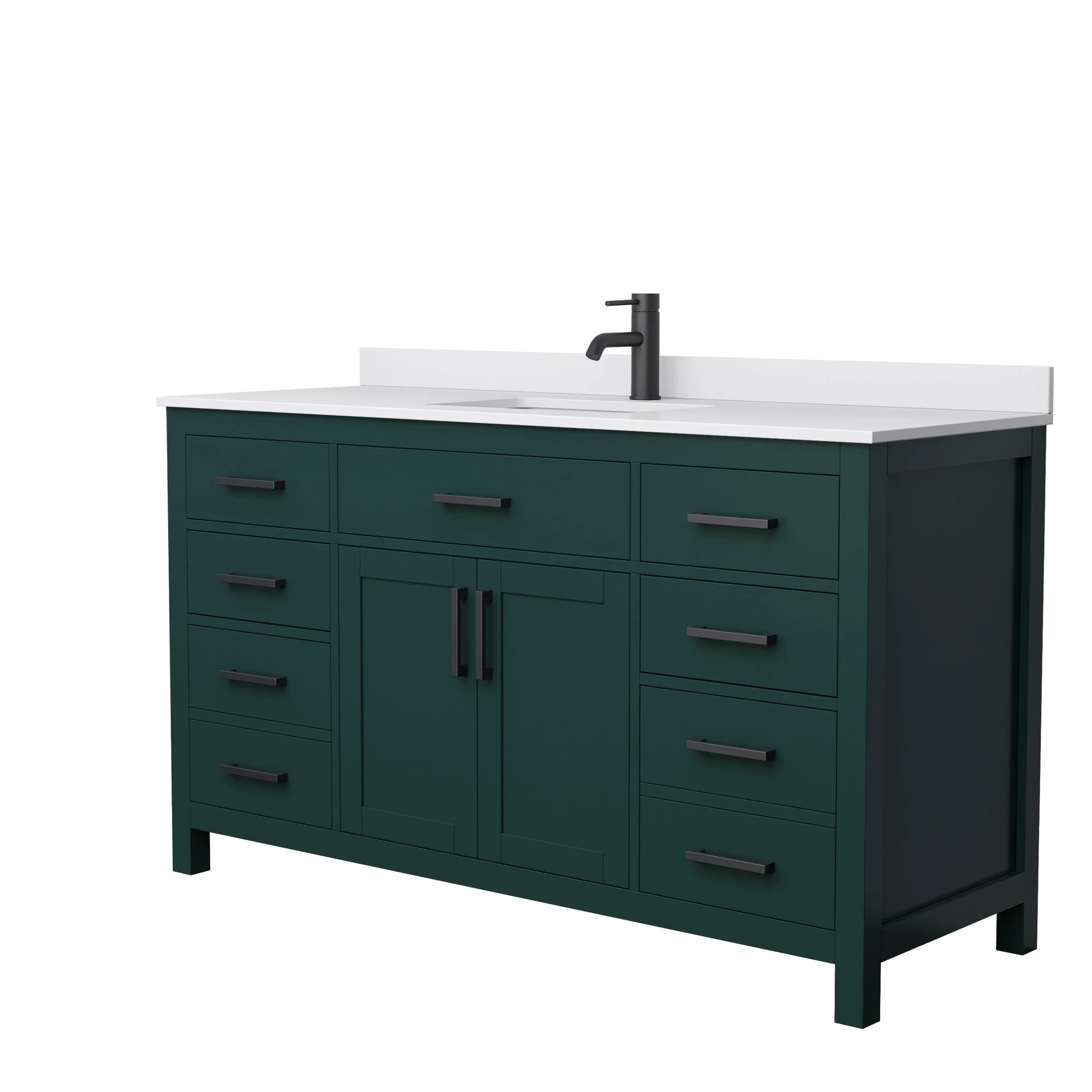 Beckett 60 Inch Single Vanity, Cultured Marble Top