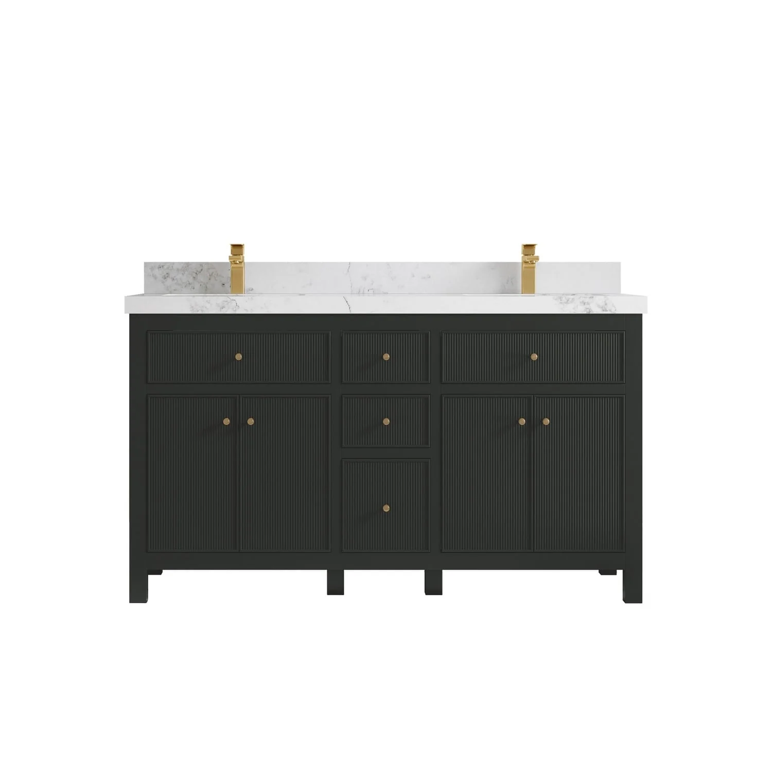 Willow Collections 60 in. W x 22 in D. Sonoma Free Standing Reeded Double Sink Bathroom Vanity with Countertop
