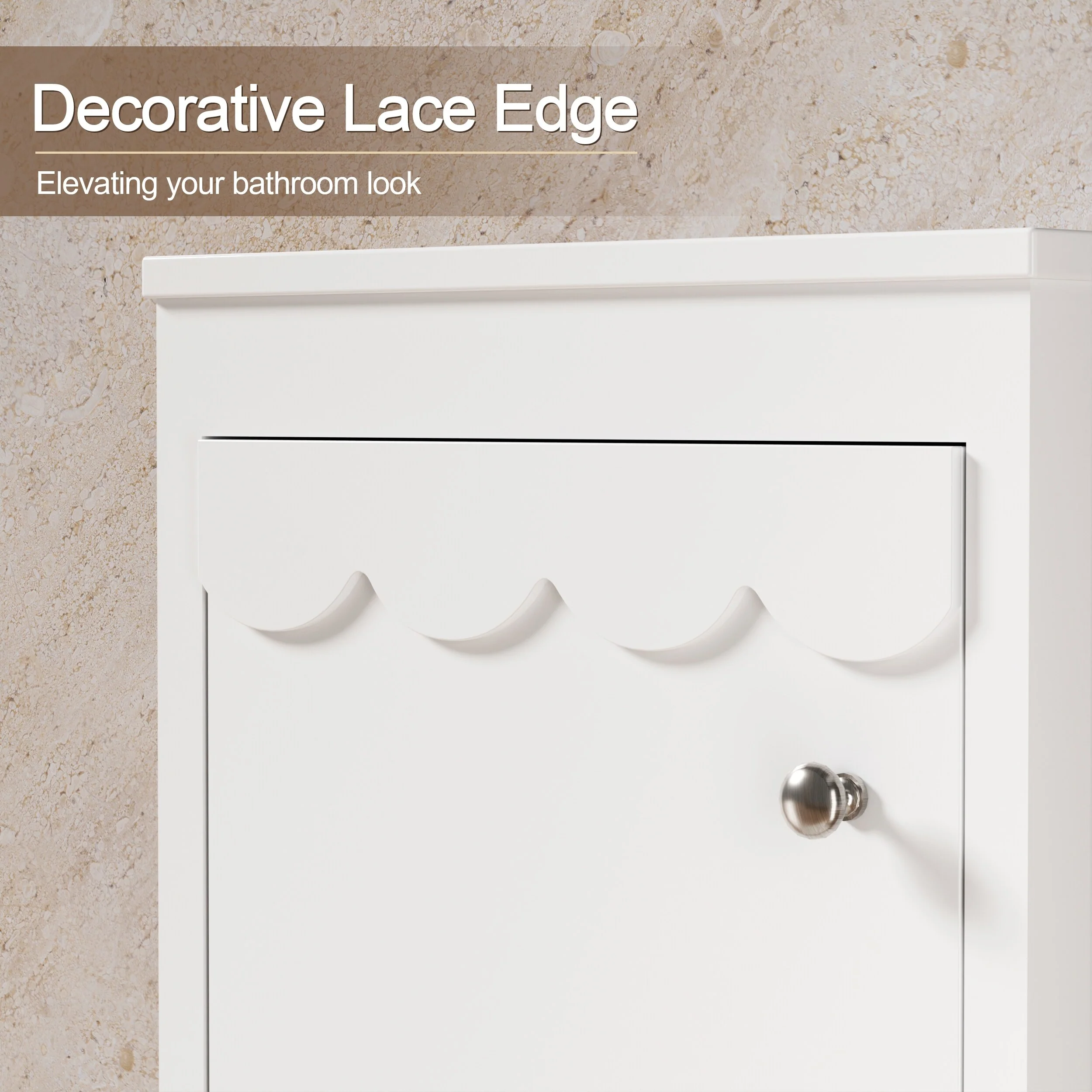 Lace Trim Freestanding Bathroom Vanity Set - Perfect for Bathrooms