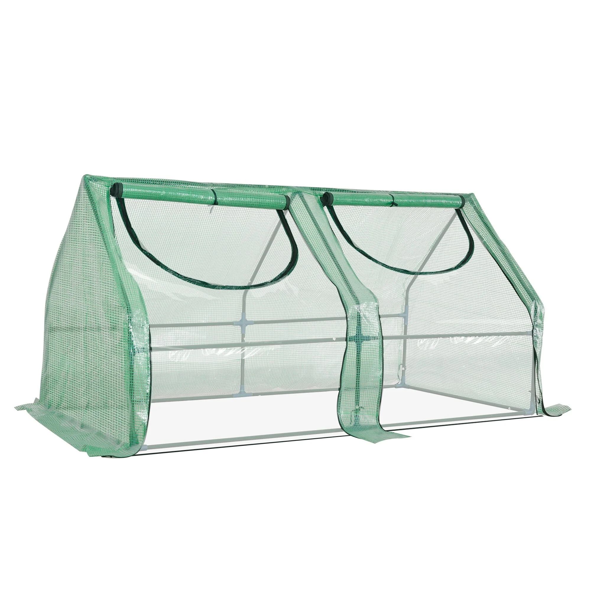 Outsunny 6x3-foot Portable Garden Greenhouse Hot House with 2 Covers - 70.75