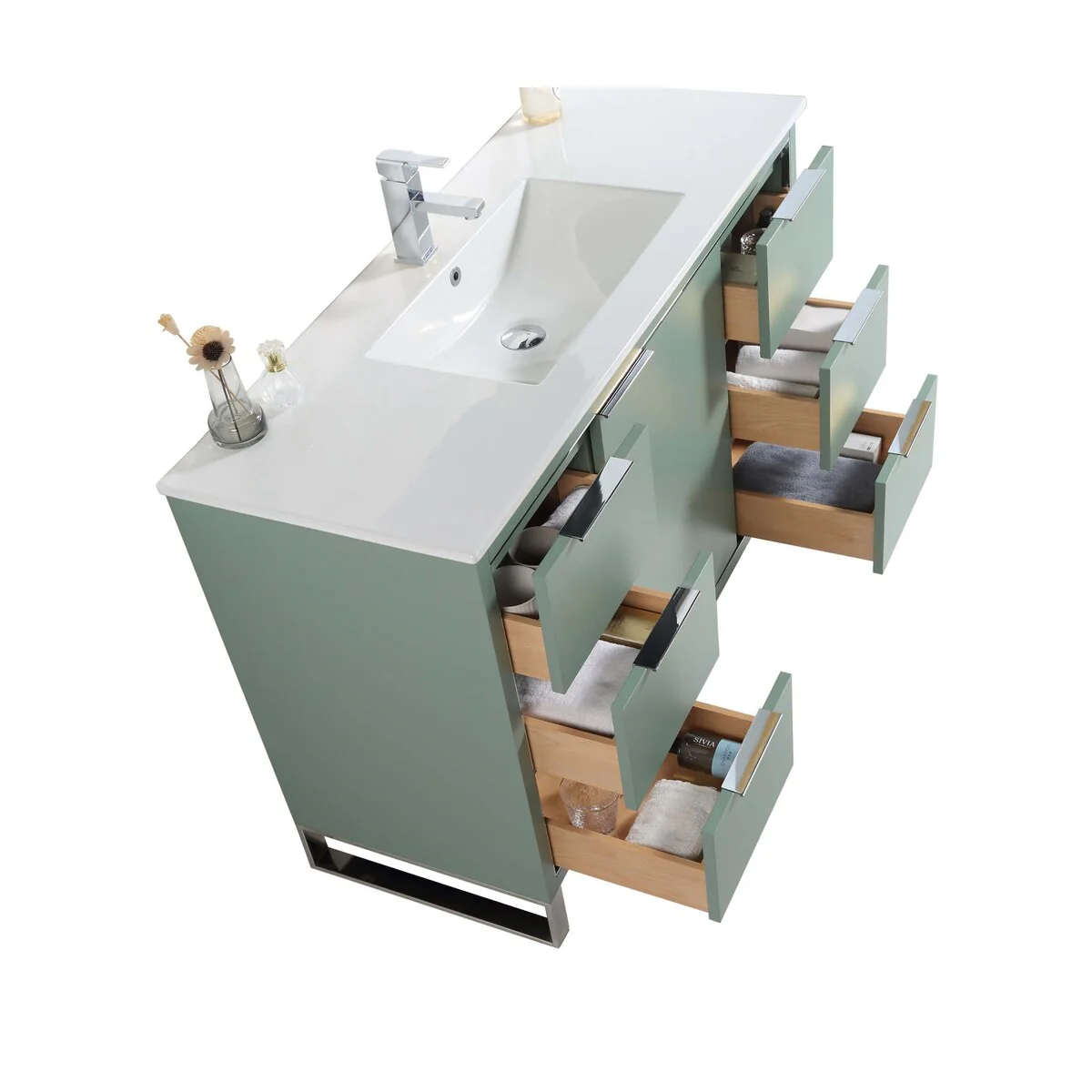 Fine Fixtures Opulence Collection Bathroom Vanity with White Ceramic Sink