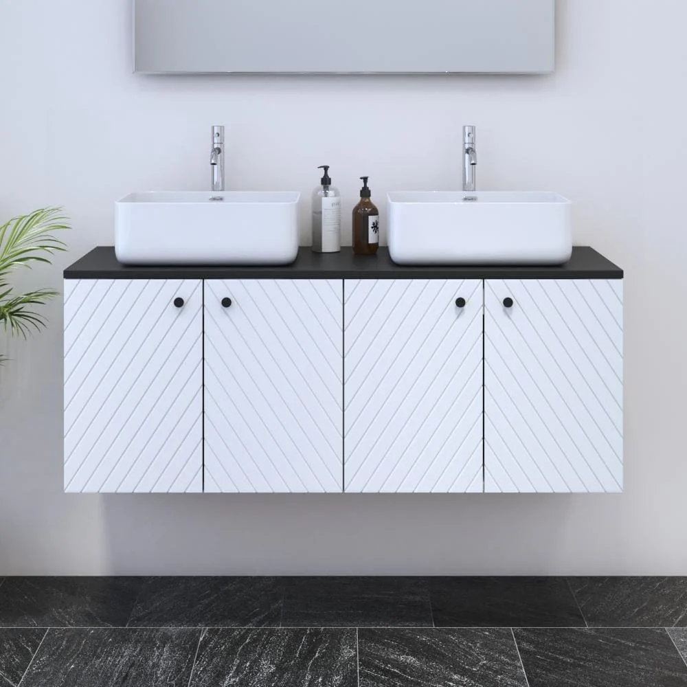 Avela 4D 120 Double Sink Floating Bathroom Vanity (48