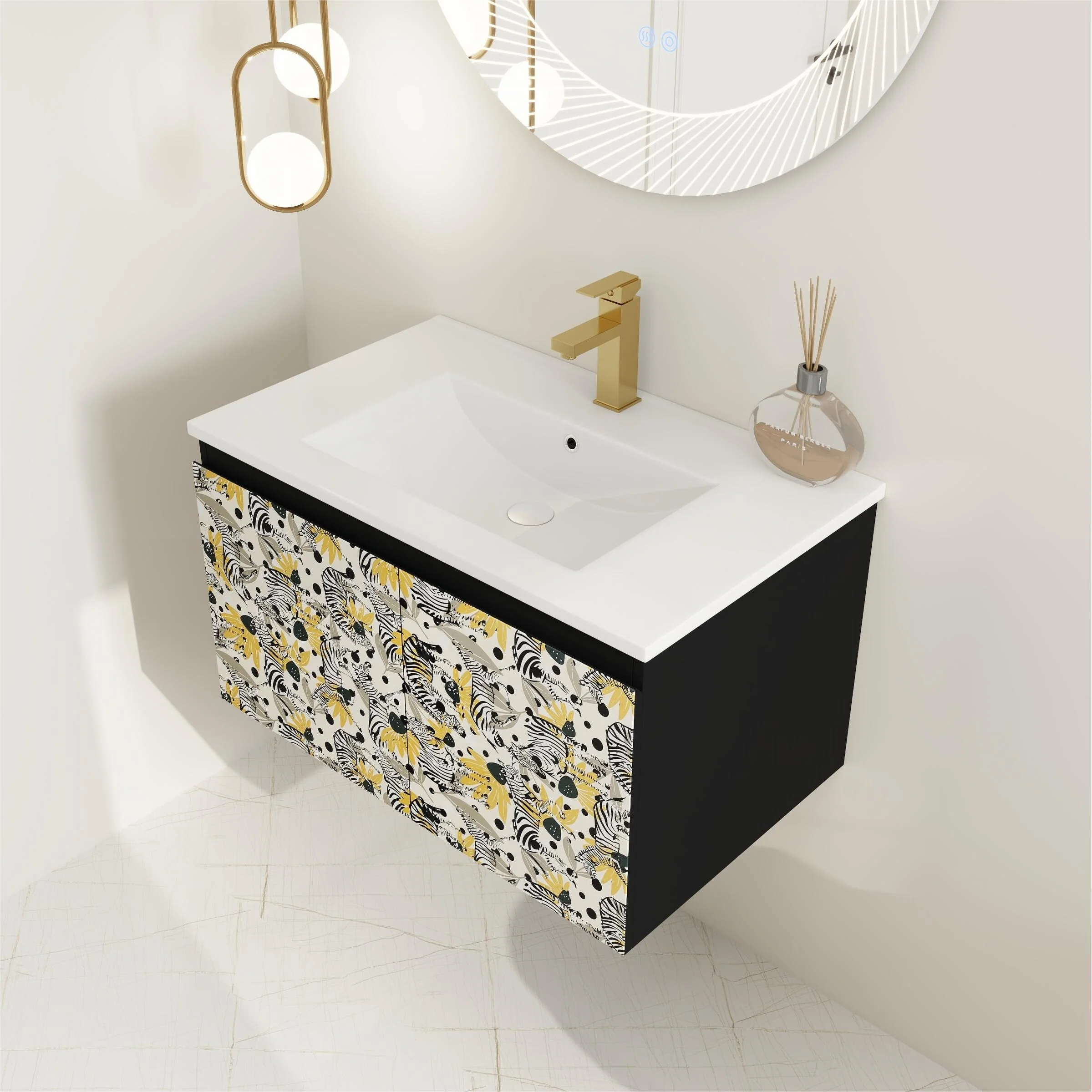 BNK 24/30/48 Inch Double Sink Bathroom Vanity with Soft Close Door