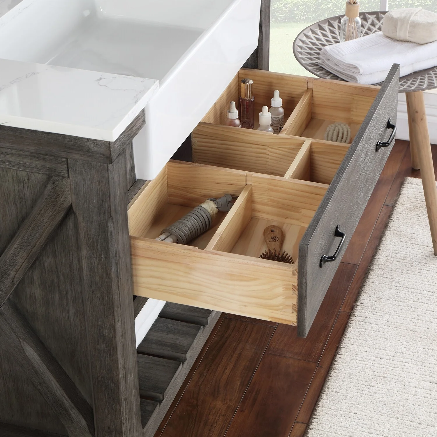Villareal Bath Vanity with Composite Stone Top without Mirror