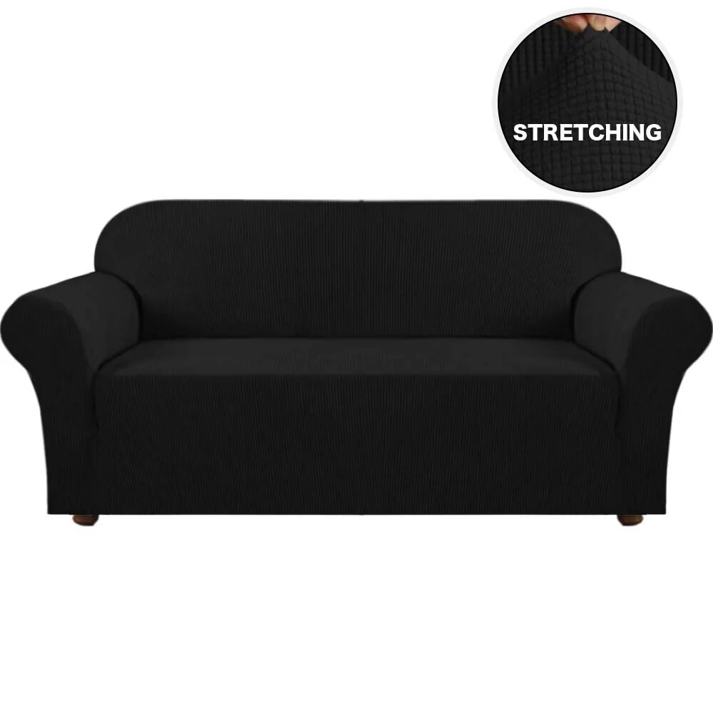 Enova Home Jacquard Polyester Spandex Fabric One Piece Box Cushion Loveseat Slipcovers For Living Room - N/A