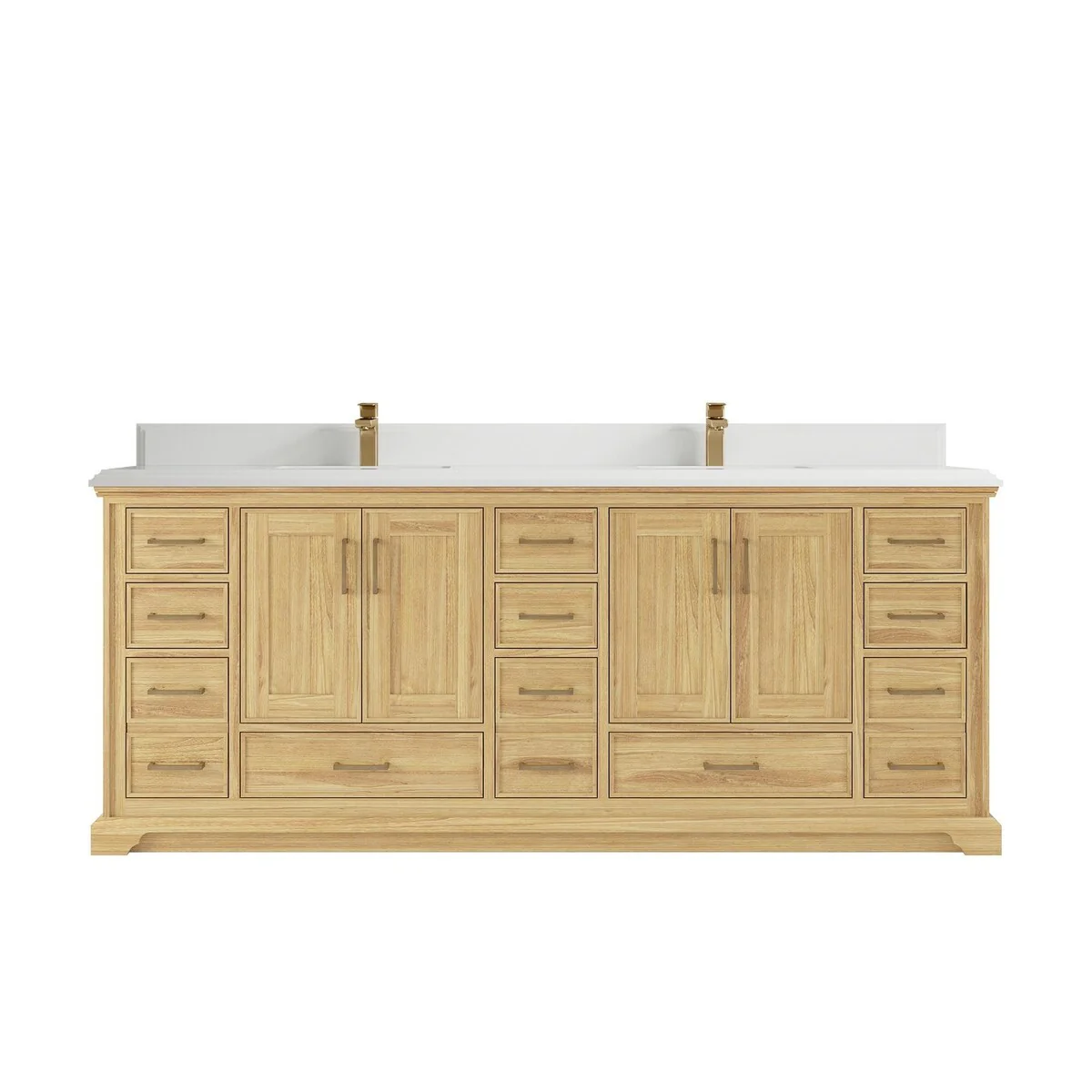 Willow Collections 84 in. W x 22 in. D Charlotte Teak Double Sink Bathroom Solid Teak Vanity with Countertop