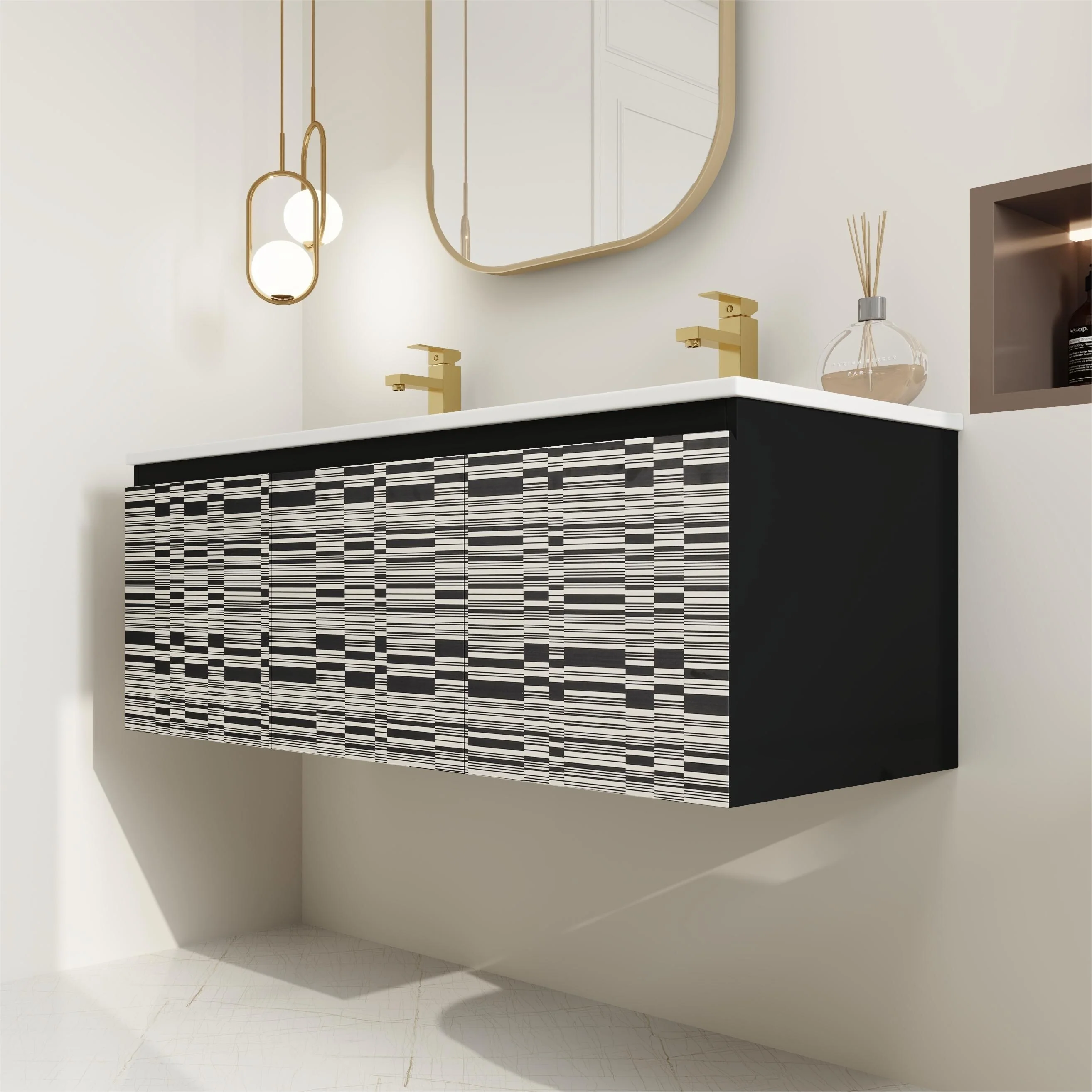 BNK 24/30/48 Inch Double Sink Bathroom Vanity with Soft Close Door