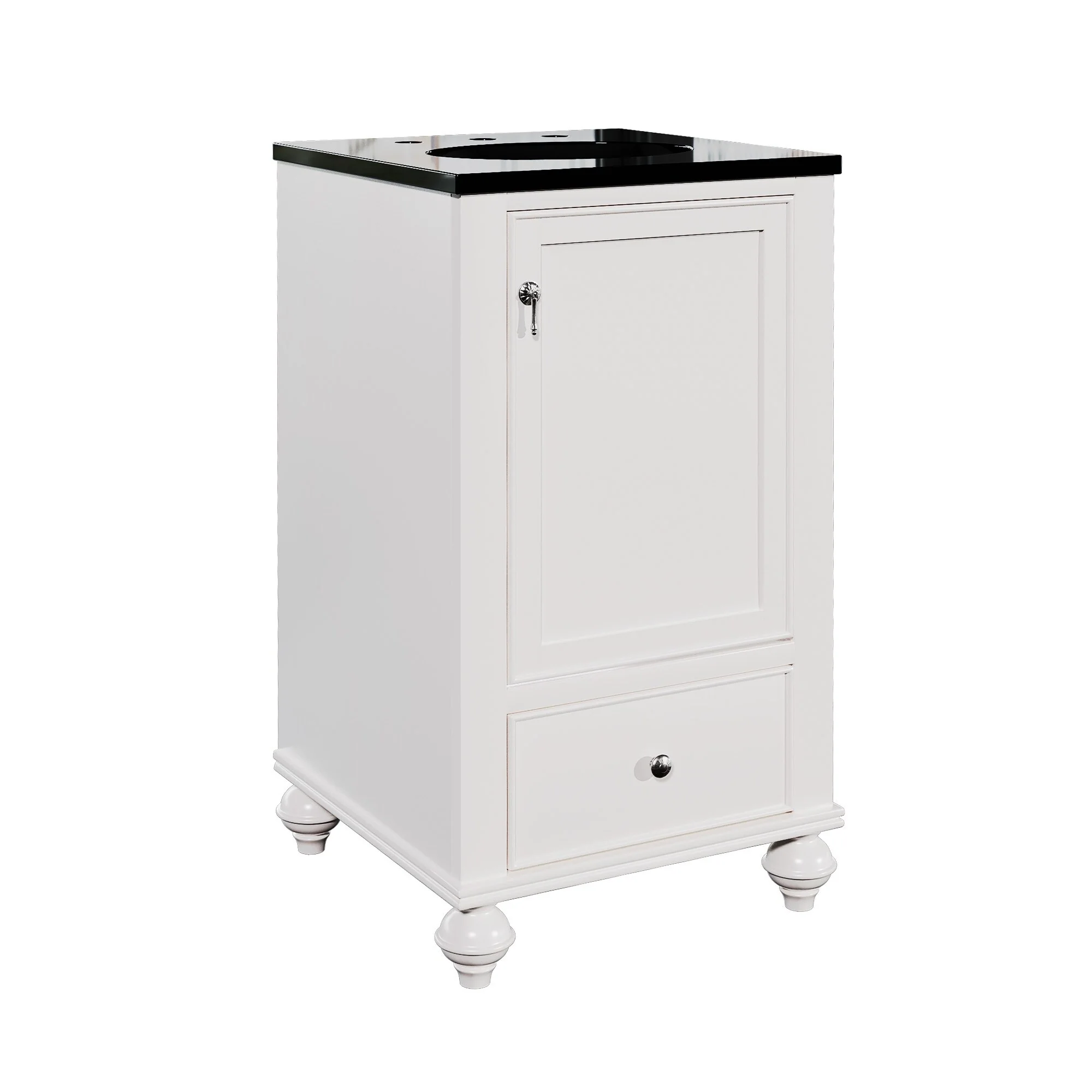 19-Inch Two-Tone Solid Wood Bathroom Vanity with Sink – Compact Space-Saving Design