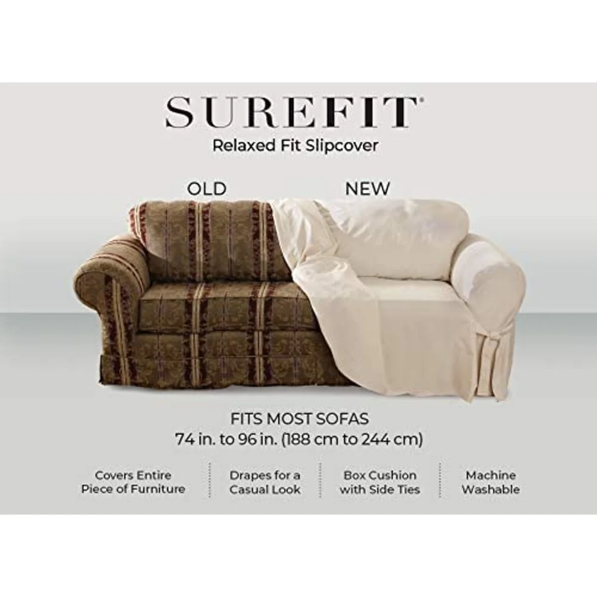 SureFit Soft Suede 1 Piece Futon Slipcover