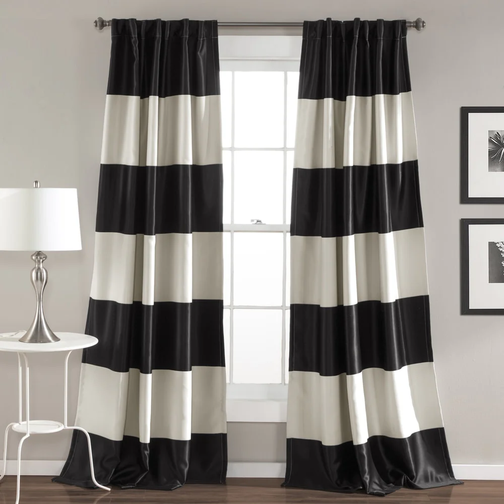 Lush Decor Montego Striped Curtain Panel Pair - 52