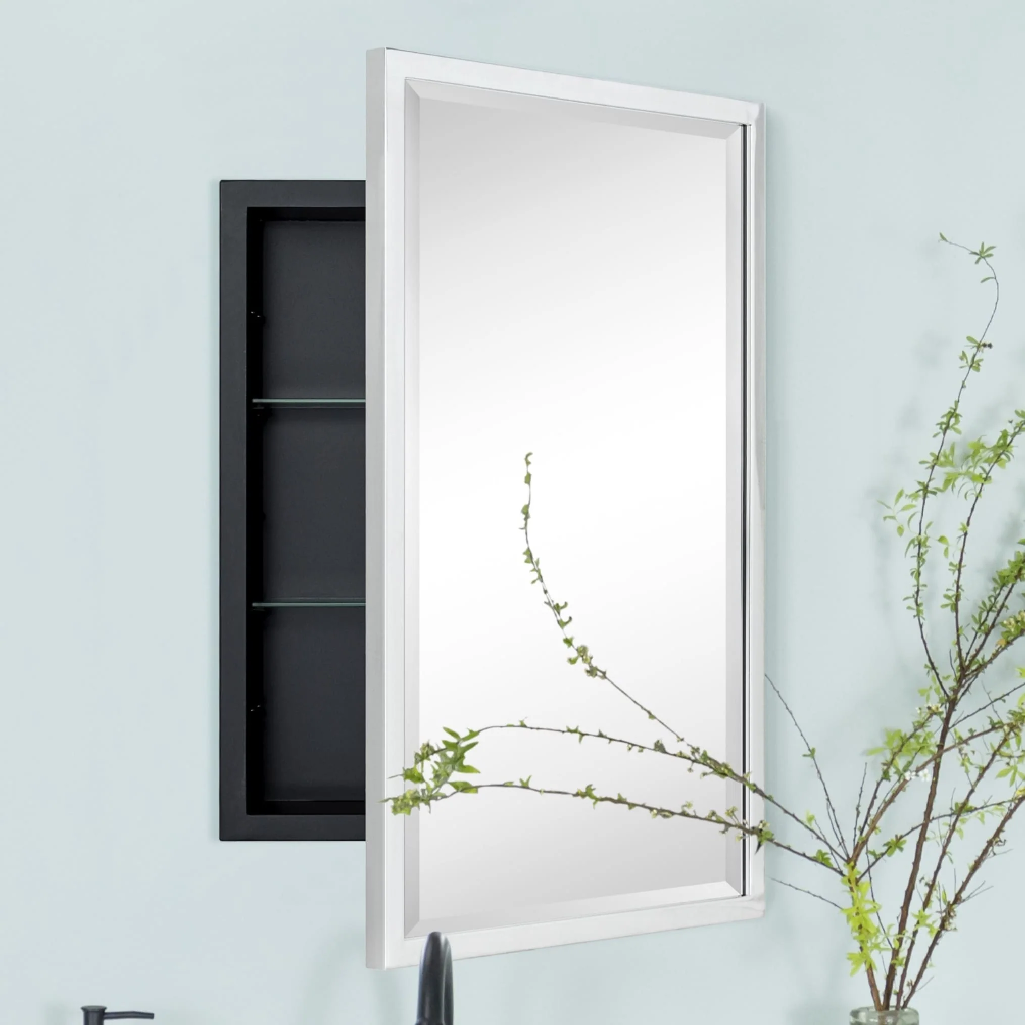 TEHOME Haddison Recessed Framed Medicine Cabinet with Mirror