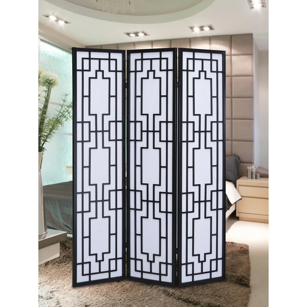 Roundhill Furniture Sudoku 3 Panel Room Divider Screen
