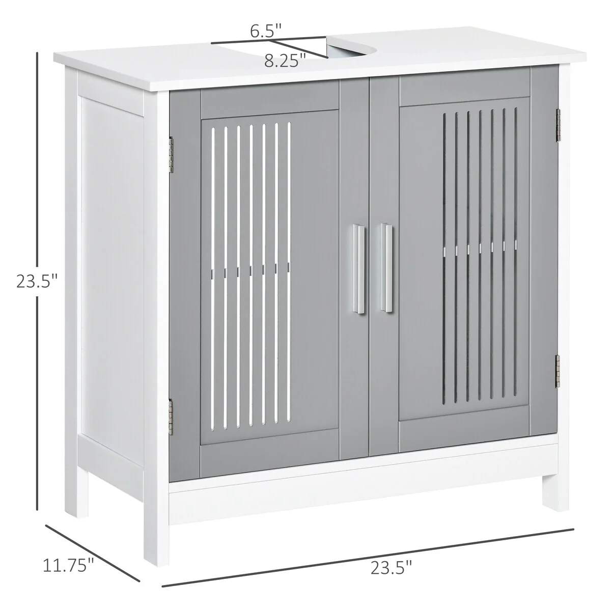 Under Sink Cabinet with 2 Doors, Pedestal Under Sink Bathroom Cupboard, Bathroom Vanity Cabinet with Adjustable Shelves
